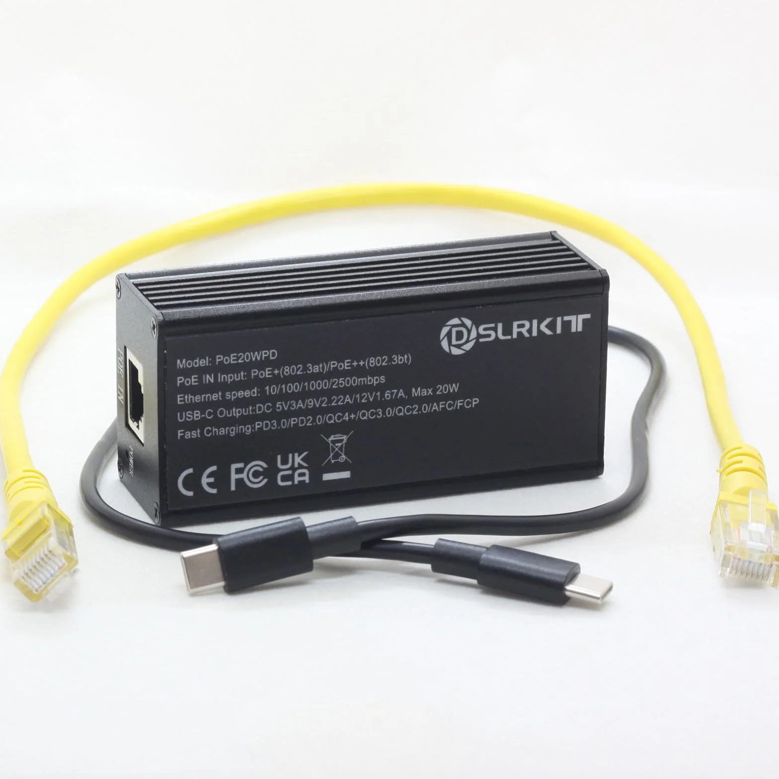 Rozdzielacz PoE 2,5 Gb/s adapter USB-C 20 W PD3.0 PPS QC 4+/3.0 802.3at