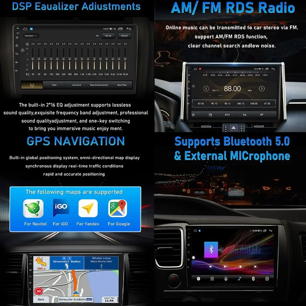 10-calowy samochodowy system stereo z ekranem dotykowym i systemem Android 15 do Hondy Fit Jazz 2008-2013 z nawigacją BT FM DSP RDS GPS, sterowaniem z kierownicy, kamerą cofania HD z ekranem