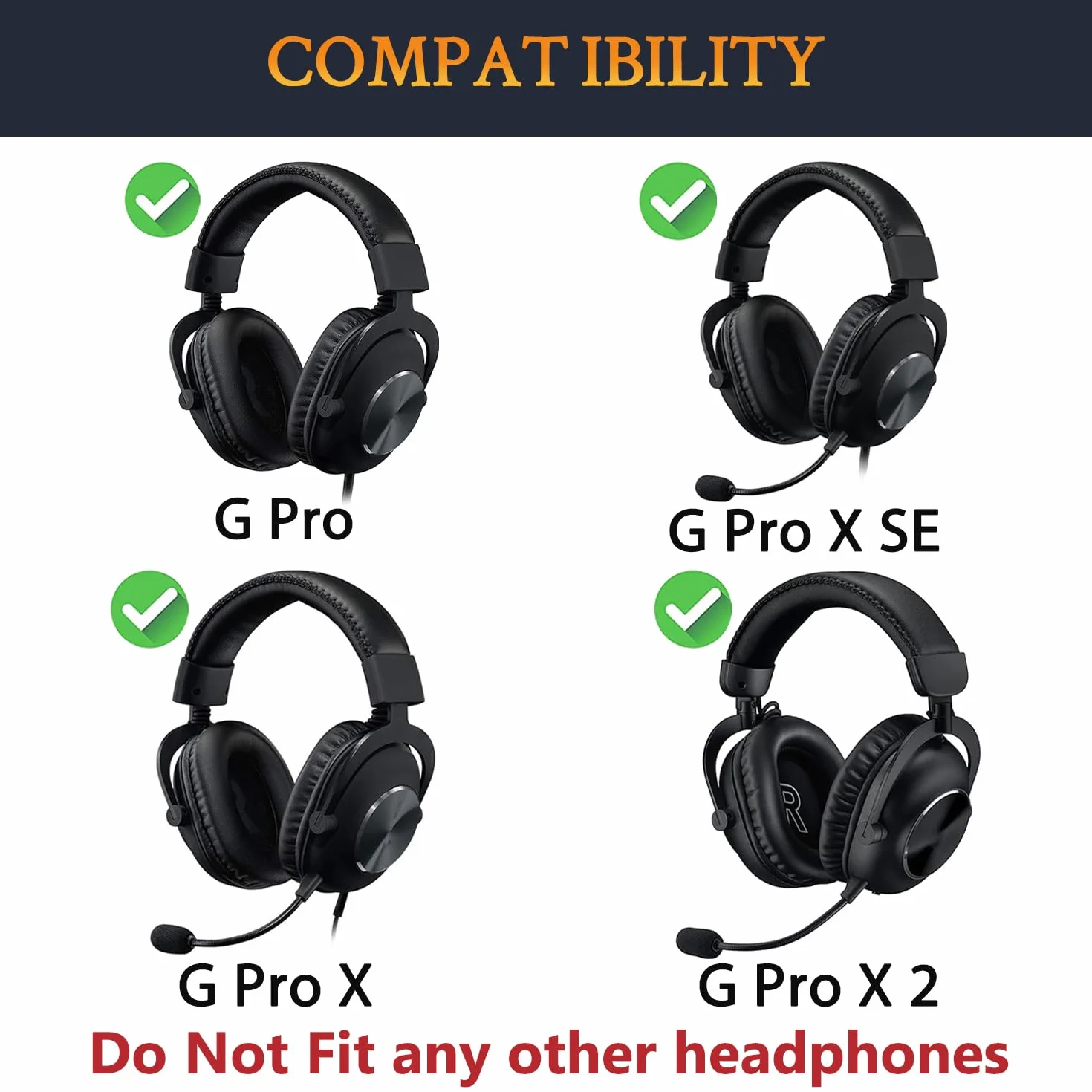 SOULWIT chłodząco-żelowych wymienne poduszki nauszniki do Logitech G Pro, G Pro X, G Prox 2, G Pro X SE Słuchawki,Nausznik z pianką izolującą hałas,Dodana grubość