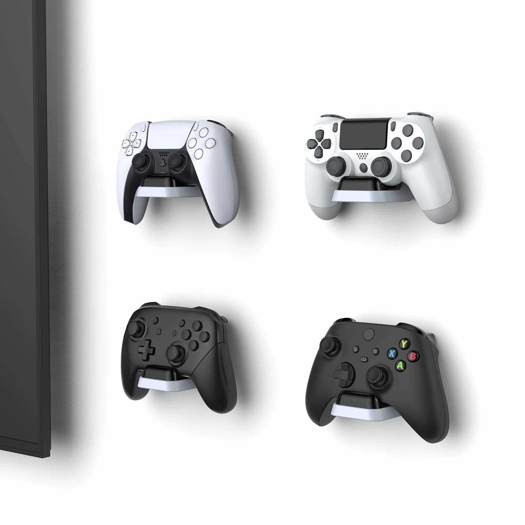 PlayVital Uchwyt Ścienny do PS5 Controller Stojak Xbox Series Wieszak na Słuchawki Stojak Switch Pro Biały