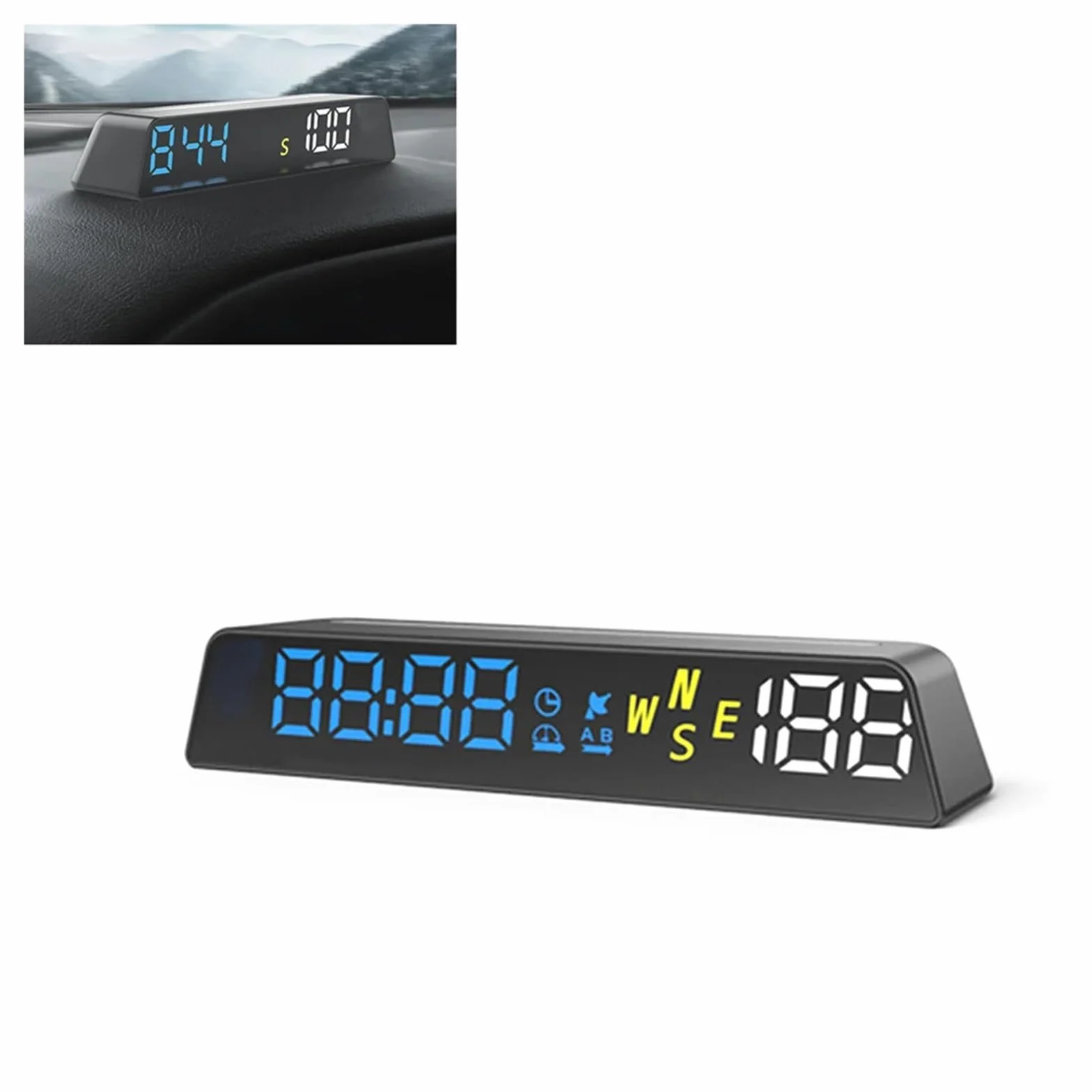 H500G GPS HUD Wyświetlacz Head Up Inteligentny Cyfrowy Miernik Przypomnienia O Alarmie I Start Stop Z Samochodem(Blue-White-B)