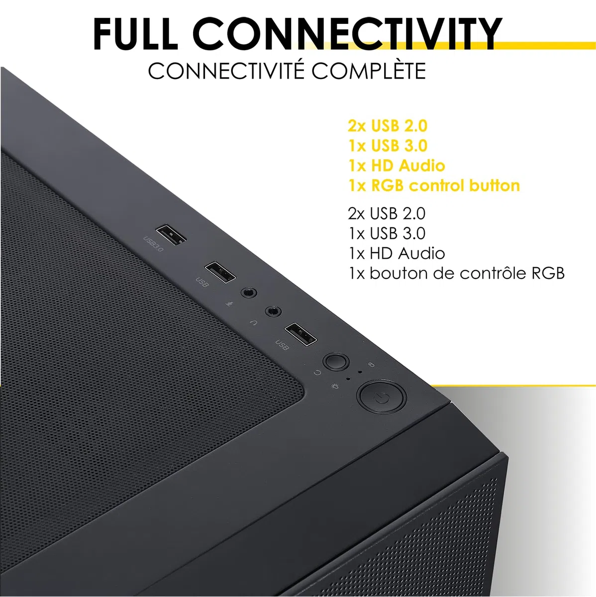 EMPIRE GAMING Obudowa PC Gamer Sapphire - ARGB Medium Tower ATX/Micro-ATX/ITX - boczne drzwi ze szkła hartowanego - 3 wentylatory 3-pinowe 5V LED RGB Adresable 120 mm, MB Sync, czarna