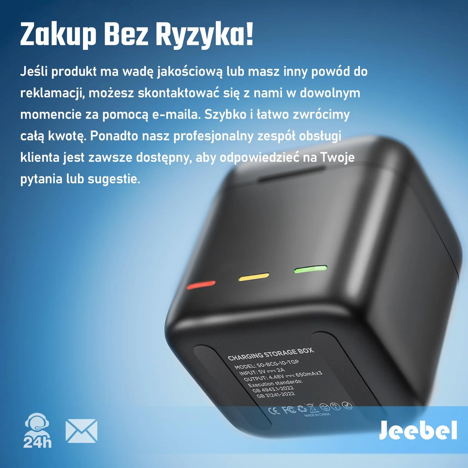 Jeebel Szybka ładowarka 3 gniazda USB-C do GoPro Hero 13 Black