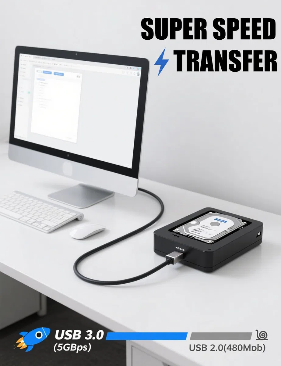 15,24 m kabel USB 3.0 do drukarki, kabel USB A do B, 5 Gbps wysoka prędkość z 2 wzmacniaczami sygnału i zasilaczem USB dla drukarzy, skanerów, stacji dokujących, zewnętrznych dysków twardych