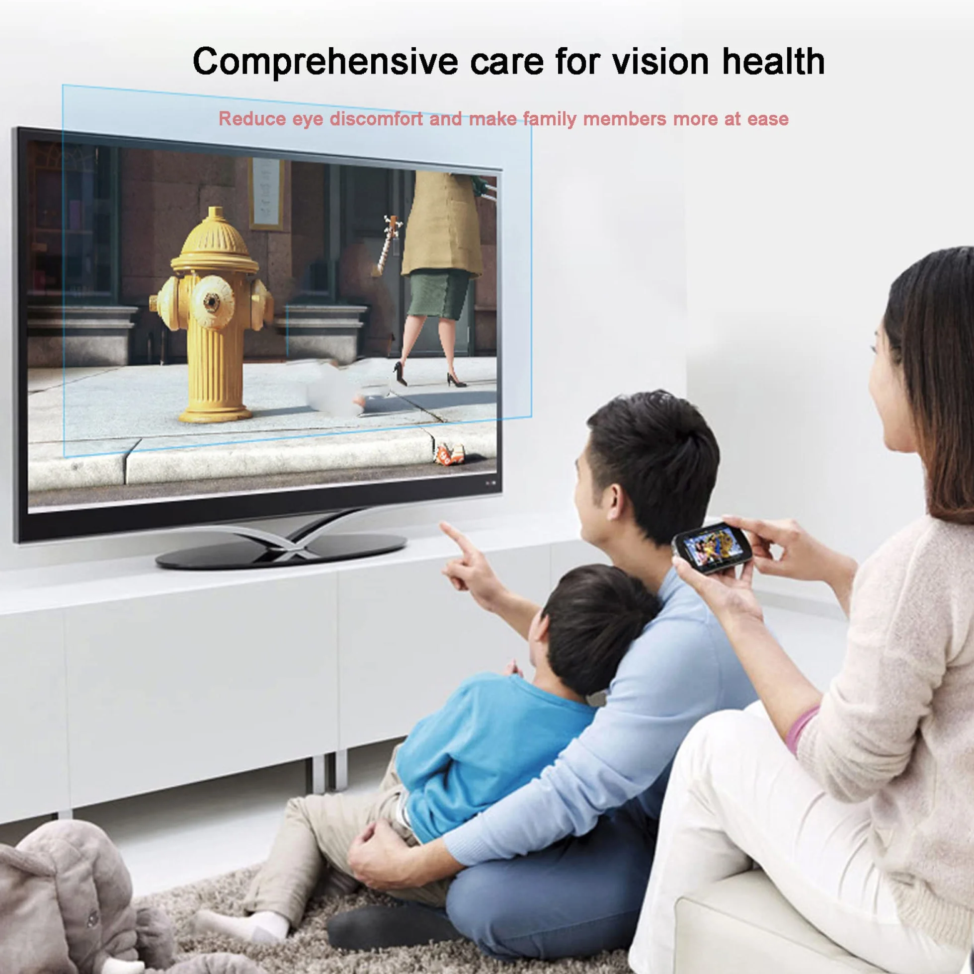 Folia ochronna na ekran telewizora od matowego odbicia, 50-65 cali folia filtrująca antyrefleksyjna, anty-niebieskie światło łagodzi zmęczenie oczu, do LCD, LED, 4K OLED i QLED HDTV (50in 1095x616mm)