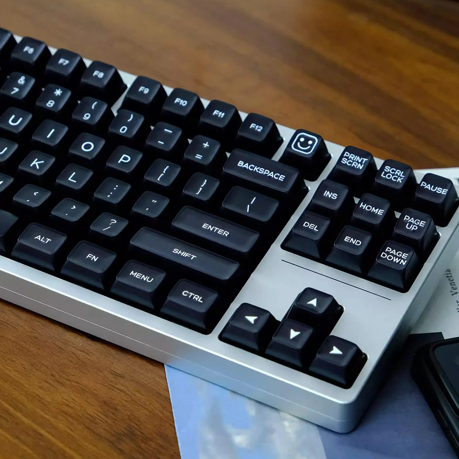 142 klawisze, czarne, Doubleshot PBT klawisze SA, profil SA, zestaw półprzezroczystych klawiszy, pasują do 61/64/87/104/108 Cherry Mx, układ ISO ANSI, klawiatury mechaniczne Alice, 142 klawisze