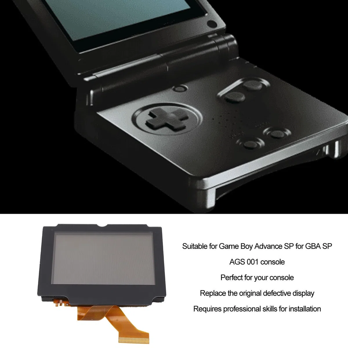 Ekran LCD Konsoli do Gier, Wymiana Ekranu LCD Automatu do Gier dla Konsoli Game Boy Advance SP dla Konsoli GBA SP AGS 001