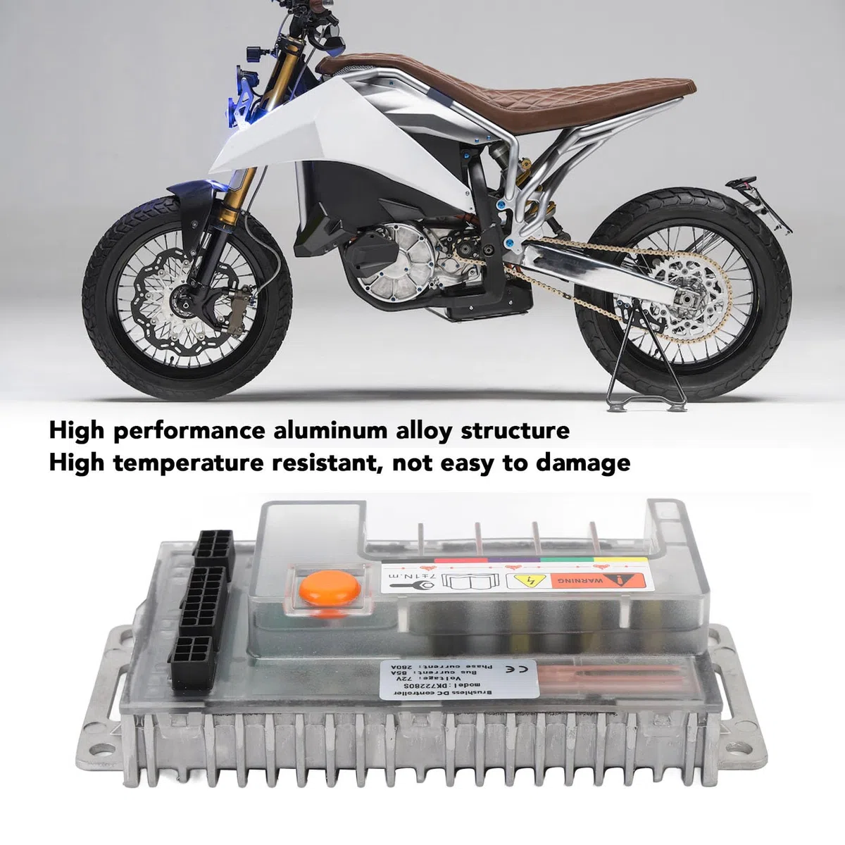 Cryfokt Sterownik Silnika Elektrycznego Motocykla, Bezszczotkowy Regulator Prędkości Silnika Elektrycznego 72 V DC Sterowanie falą sinusoidalną Stop Aluminium dla QS ≤3000 W