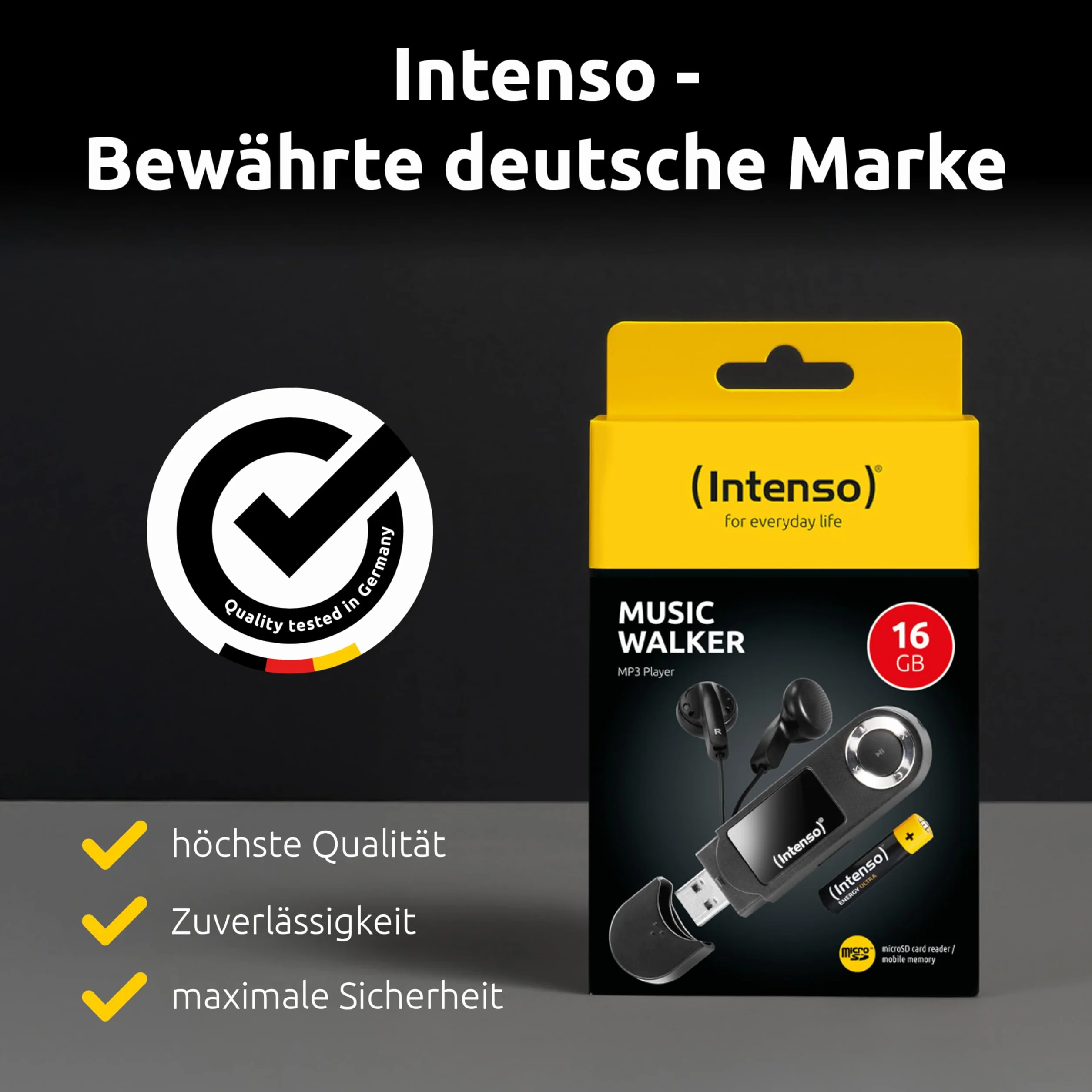 Intenso Odtwarzacz MP3 Music Walker 16 GB, czarny