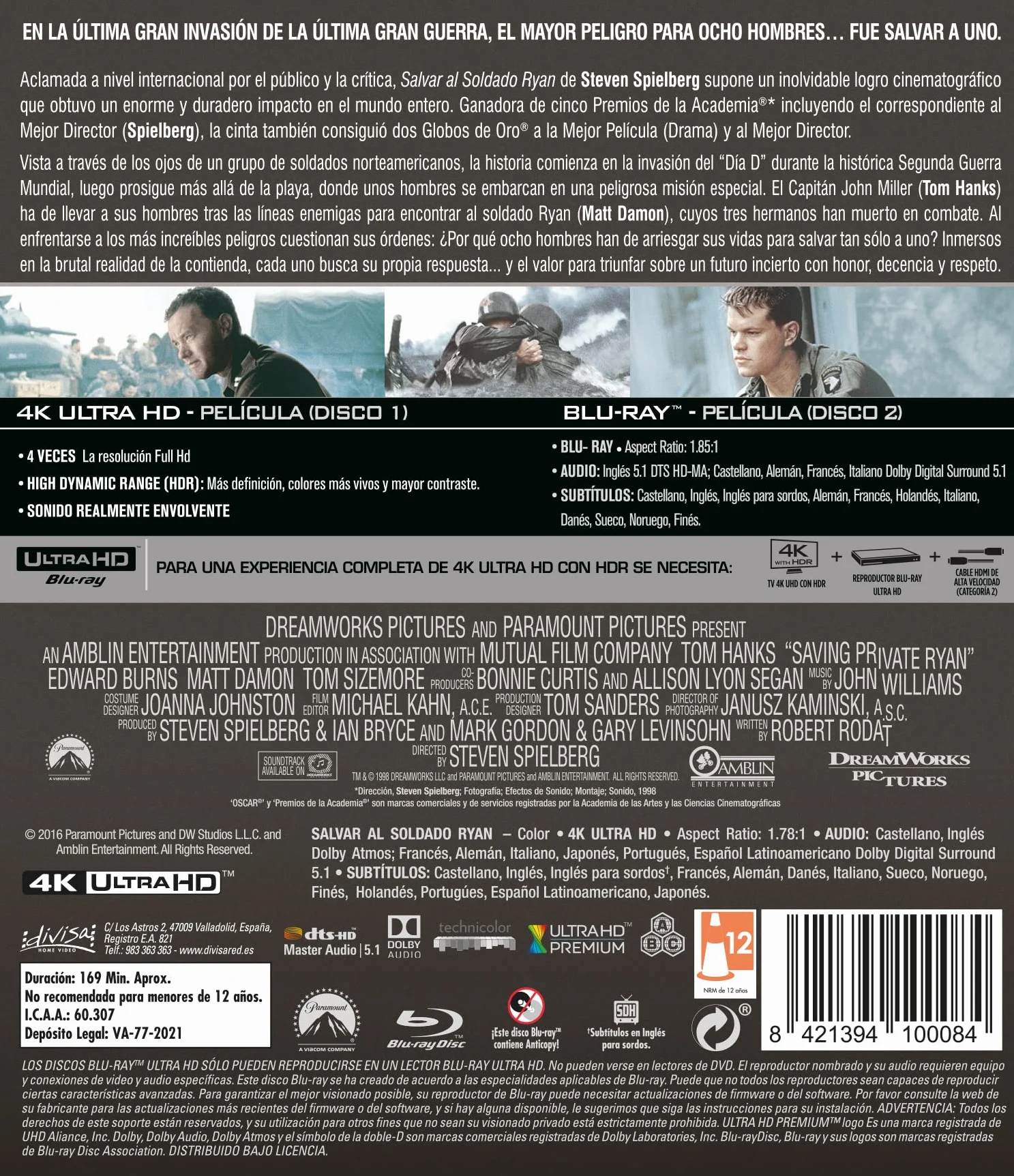 Salvar al Soldado Ryan 4K UHD + Blu-ray