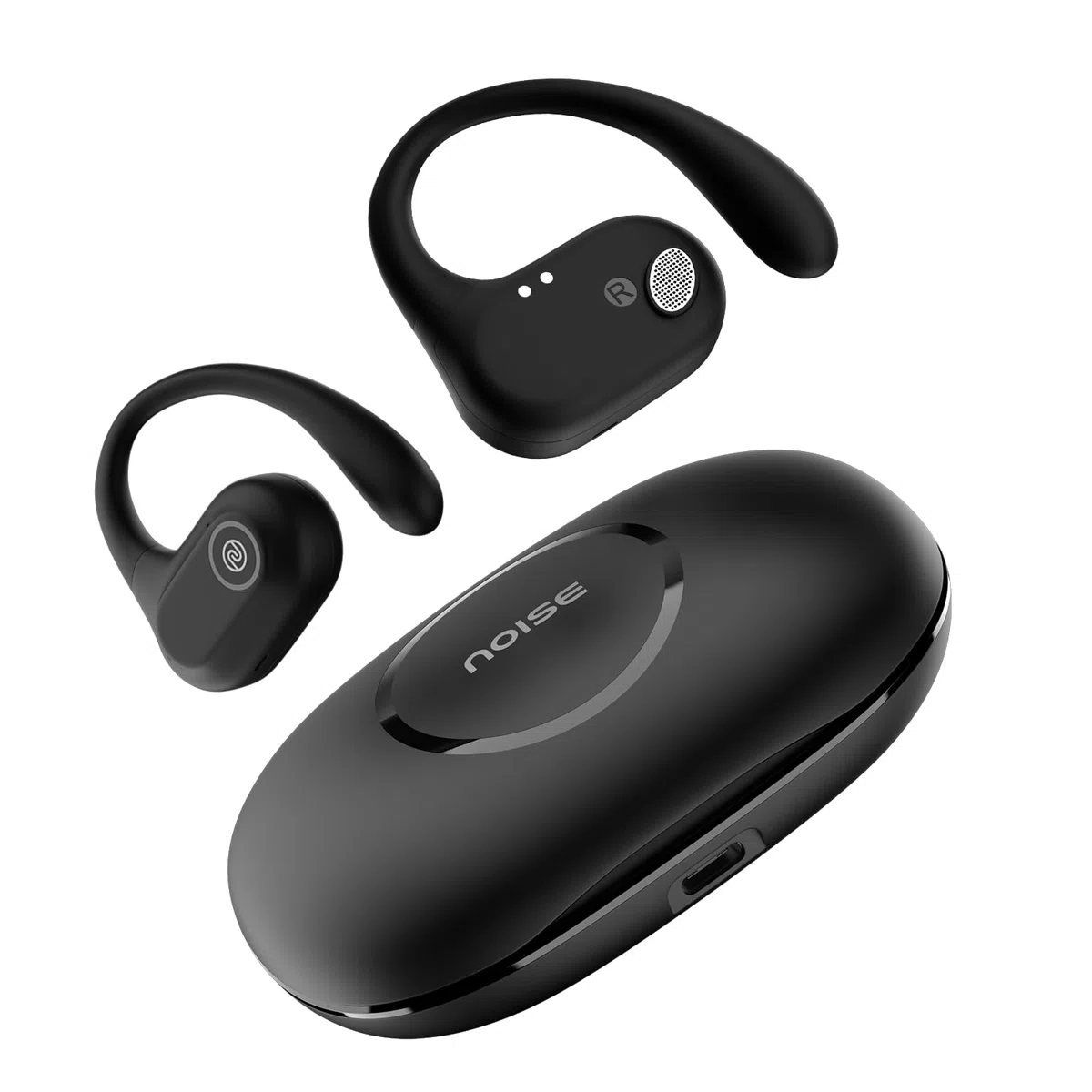 Noise Pure Pods Bezprzewodowe otwarte słuchawki douszne z technologią AirWave, czas odtwarzania do 80 godzin, czterokrotny mikrofon z ENC, neodymowy dynamiczny przetwornik 16 mm, odłączany czysty