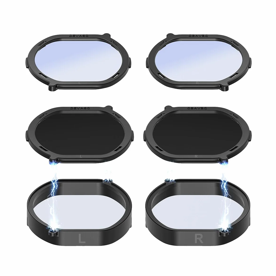 Evenden Okulary VR korekcyjne do PS VR2, krótkowzroczność, ochrona przed niebieskim światłem, szybki demontaż, ramka ochronna