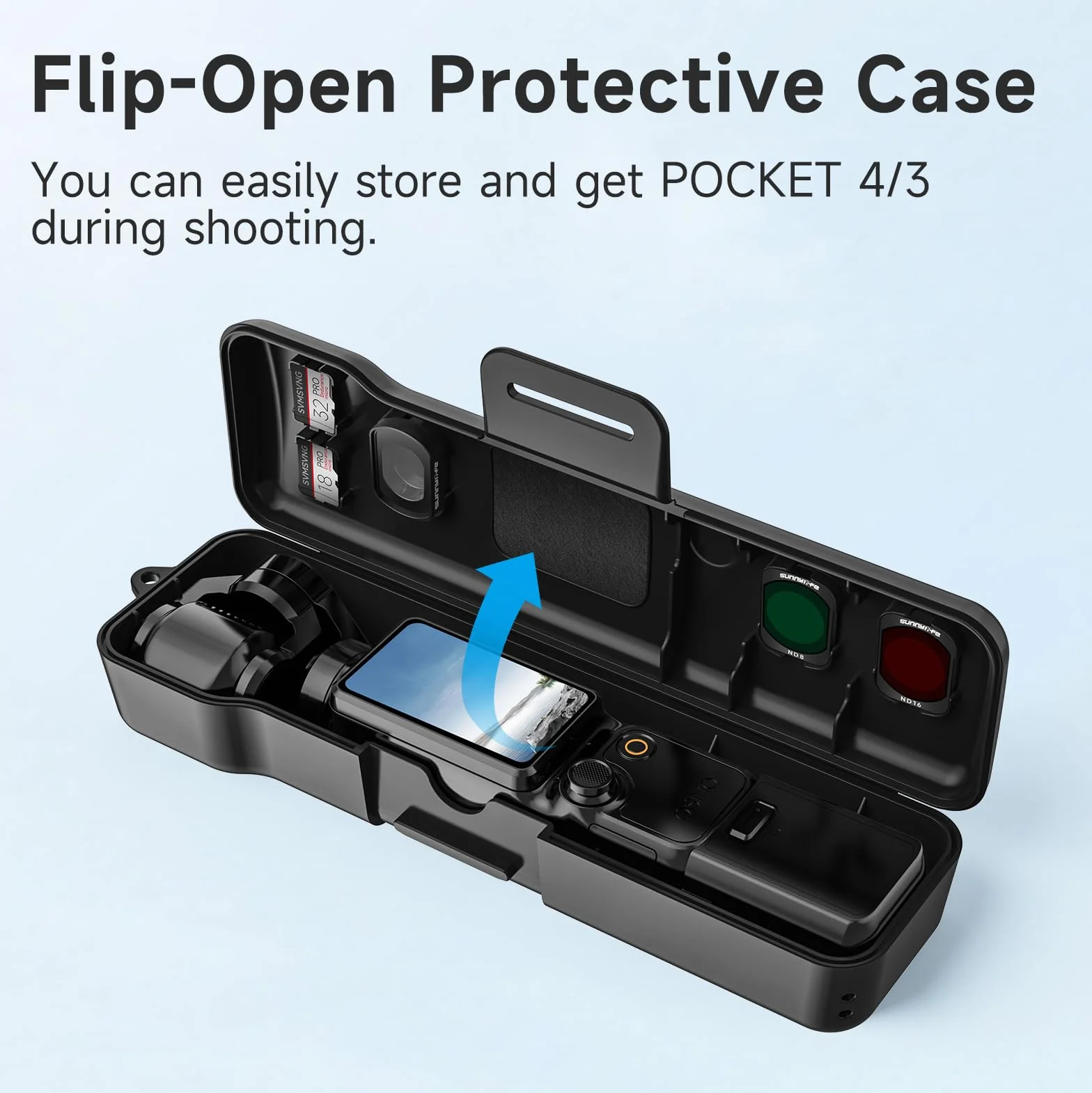 Plastikowe etui do DJI Osmo Pocket 4, futerał ochronny na aparat, etui do przechowywania, akcesoria do aparatu DJI Osmo Pocket 4/3 (czarne)