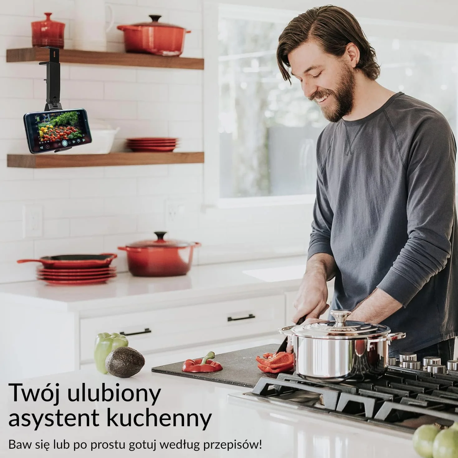 Wicked Chili 1 x uchwyt na telefon komórkowy do samolotu, pociągu, łodzi i pracy, uniwersalny stojak na telefon komórkowy, składany, przegub 360° i zacisk stołowy, pociąg, kuchnia, biurko | Samolot, biuro, kuchnia, kompatybilny z iPhone i Samsung Galaxy,