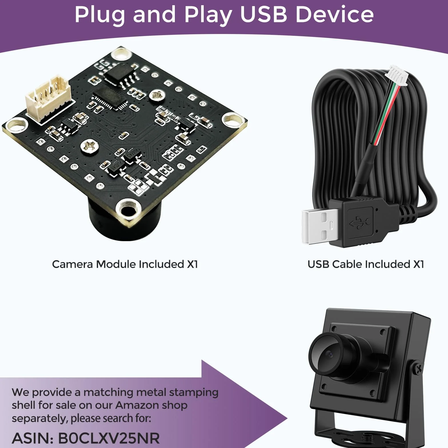 InnoMaker Moduł kamery USB2.0 UVC 1M Global Shutter Sensor Mono OV9281 720p 120fps z sterownikiem UVC triggerem zewnętrznym strobem do Raspberry Pi Jetson Nano Komputery Windows Linux Android Mac OS