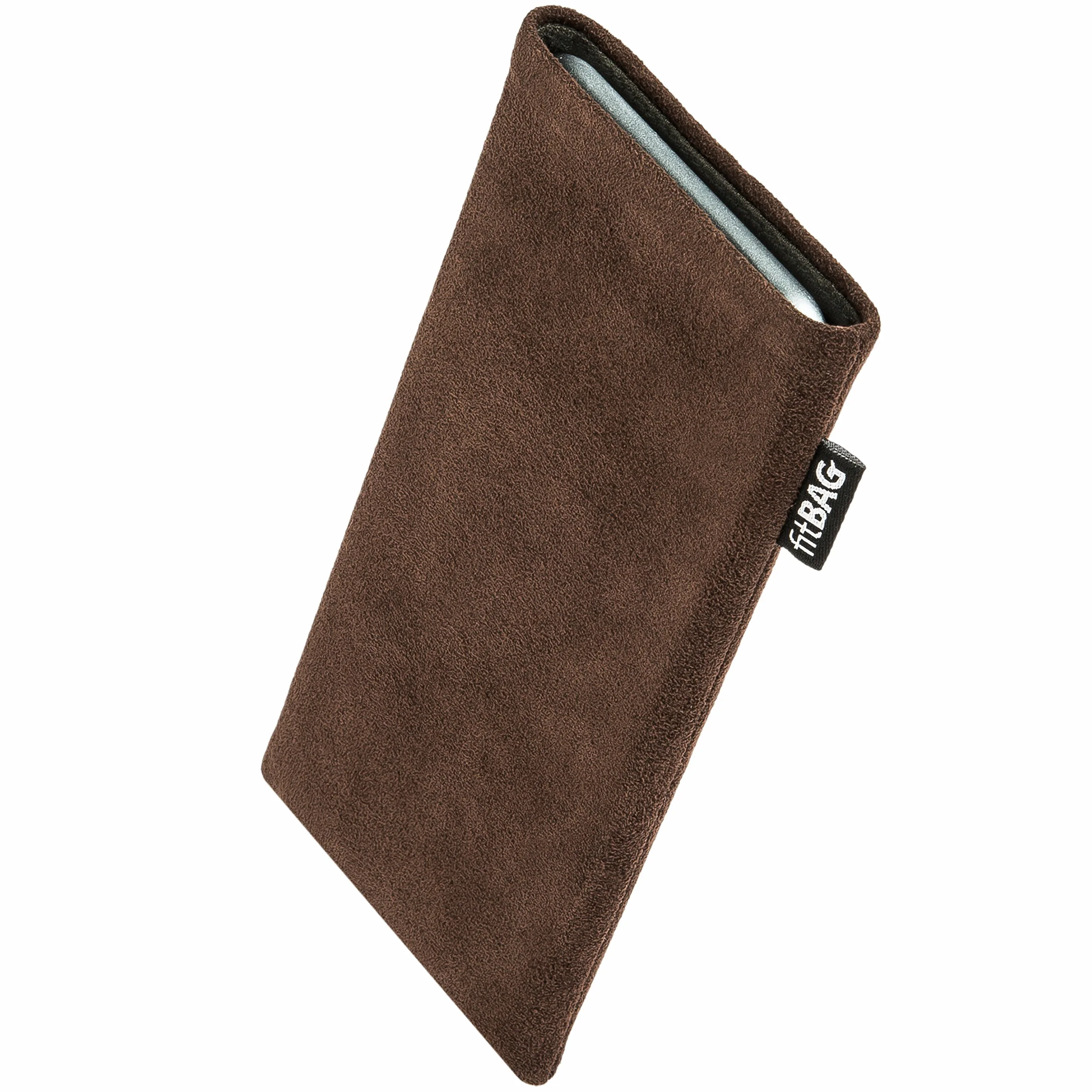 fitBAG Classic Brązowy Pokrowiec na Telefon Komórkowy do Onyx Boox Palma 2 Pro z Alcantary i Podszewką z Mikrofibry