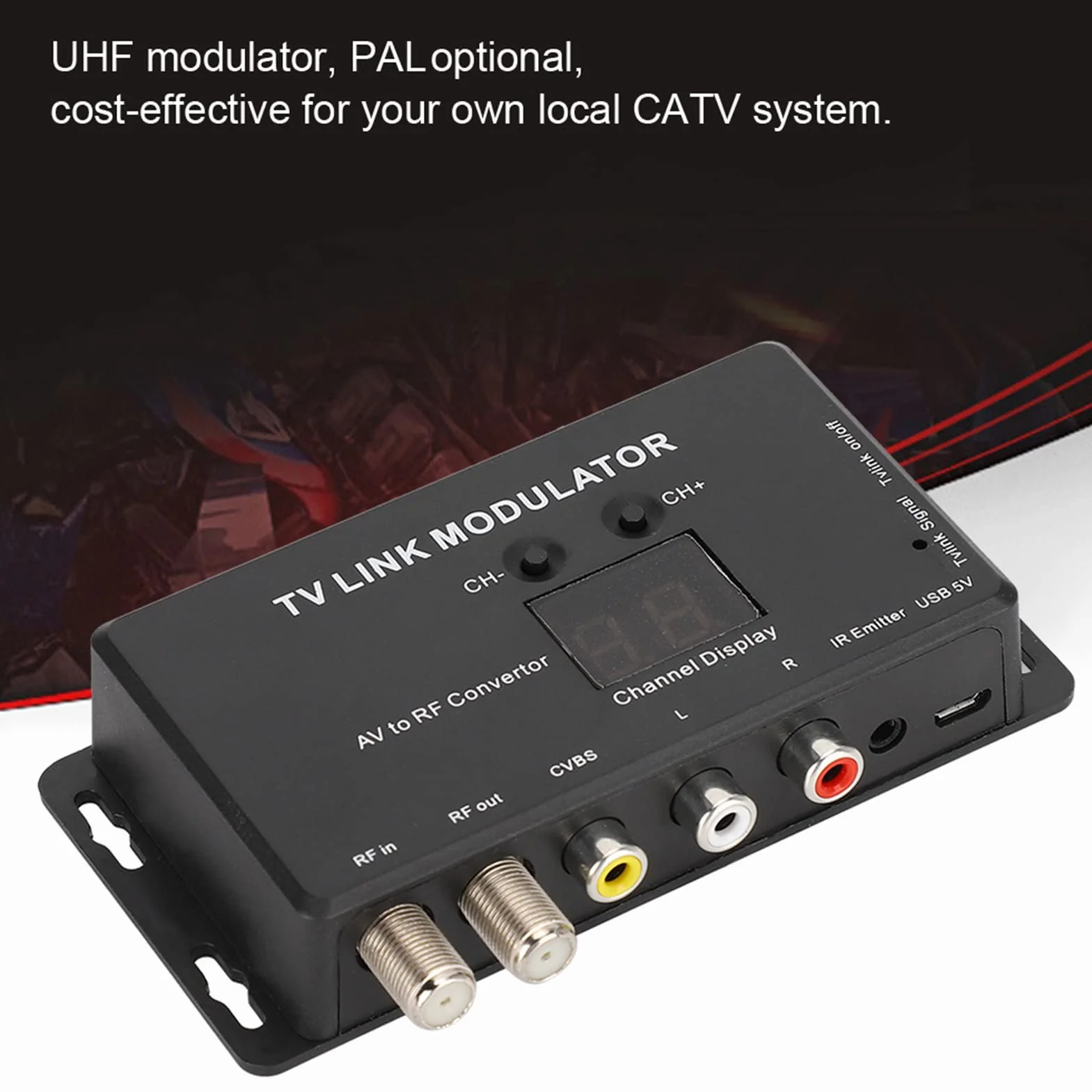 Modulator RF TM70 UHF do TV rf modulator for tv Konwerter AV na RF z Przed?u?aczem IR i Wy?wietlaczem Kana?u, ?atwa Instalacja i Konfiguracja modulatore Moduladores de RF