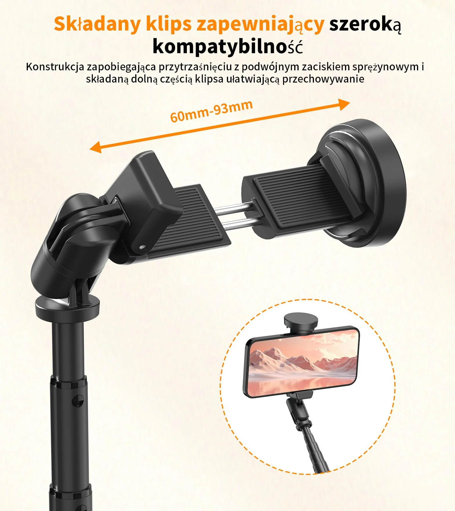 TONEOF Automatyczny Statyw do Selfie 168cm z Magnetycznym Pilotem Obrotowy 360° na iPhone Android Czarny