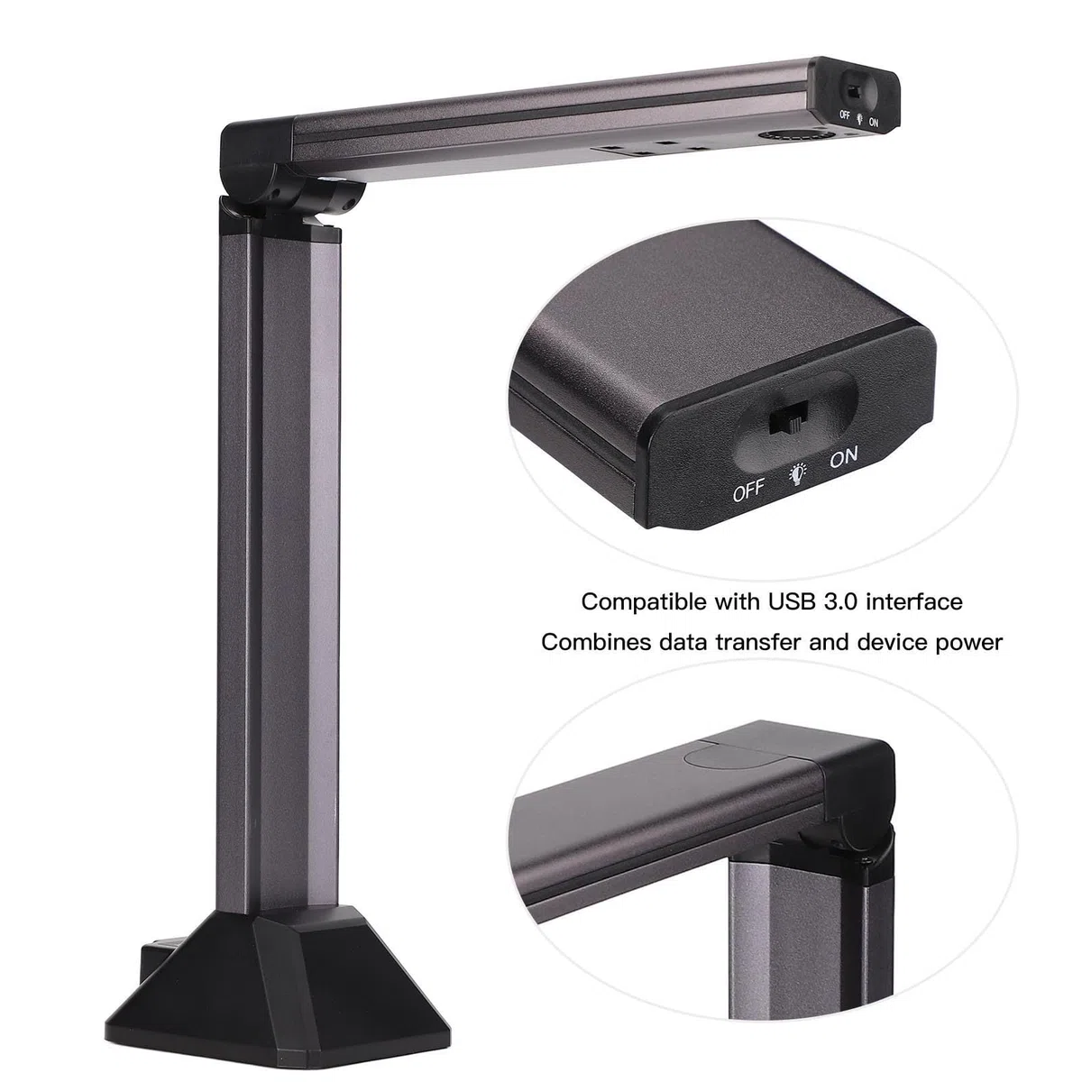 Przenośny Skaner Dokumentów USB o Rozdzielczości 5 MP do Formatu, Składany Skaner Książek i Aparat z Wizualizatorem, z Oświetleniem LED, do Fotoksiążki z Paragonem Biurowym