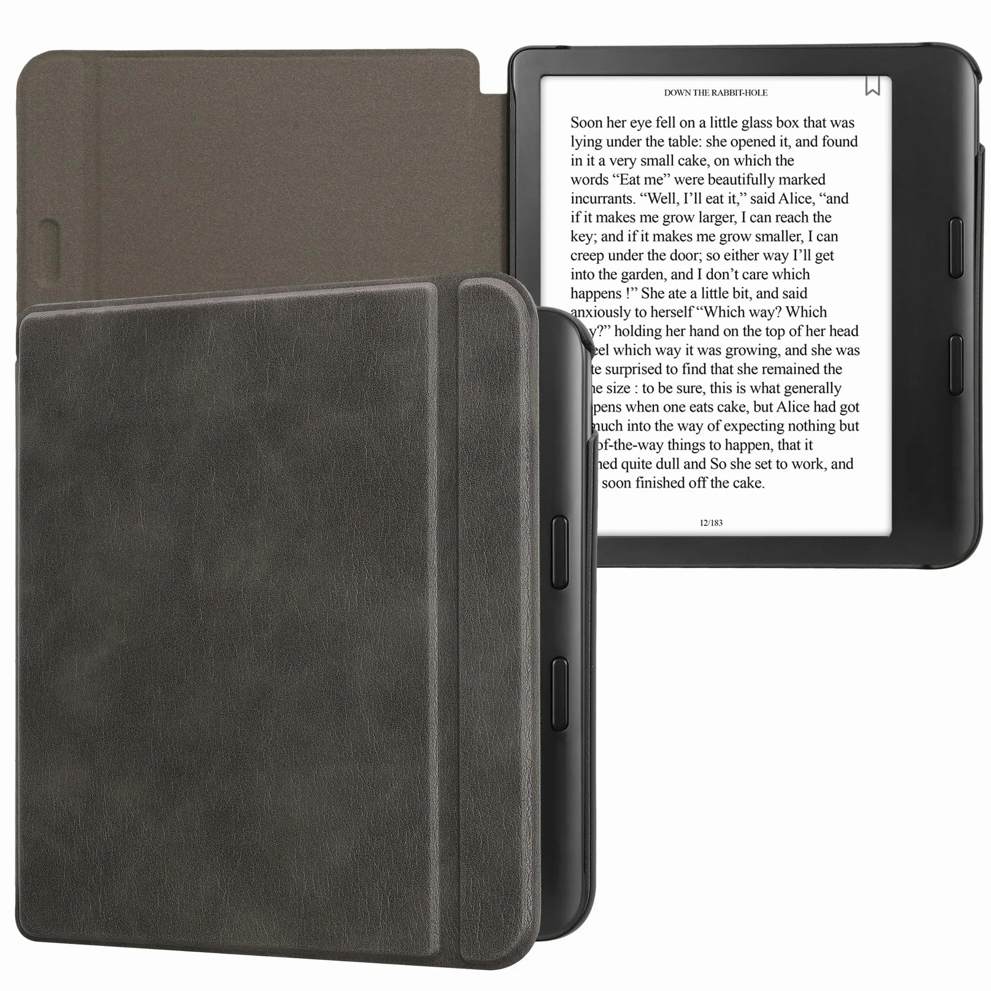 kwmobile etui na e-czytnik kompatybilne z Kobo Libra Colour/Tolino Vision Color - klapphülle z ekoskóry antracyt