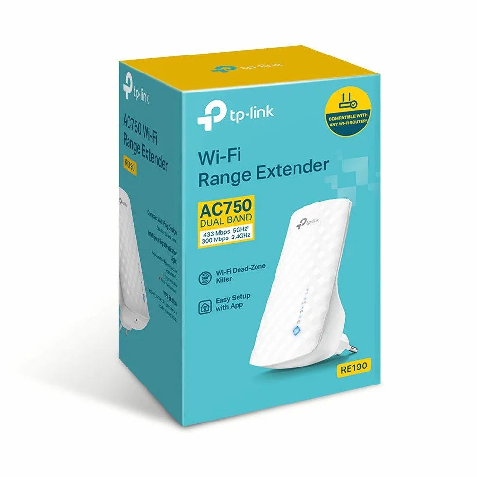 TP-Link RE190 Wzmacniacz zasięgu Wi-Fi AC750 Dual Band 2.4GHz 5GHz