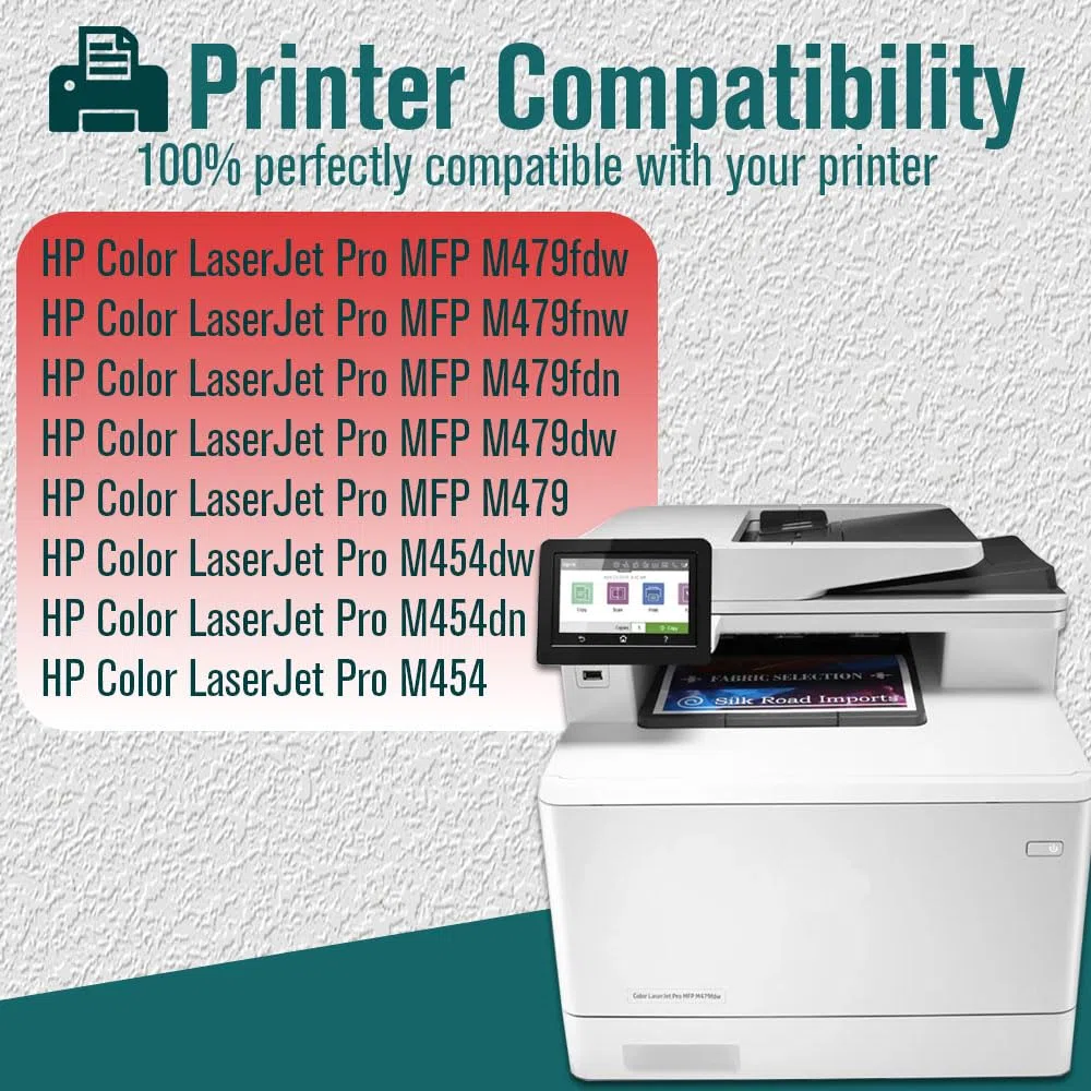 (Z Chip 415A Toner Cartridge do HP 415X Toner W2030A W2031A W2032A W2033A Kompatybilny z HP Color LaserJet Pro MFP M479fdw M479dw M479fdn M454dw M454 M454dn Czarny Wielobarwna