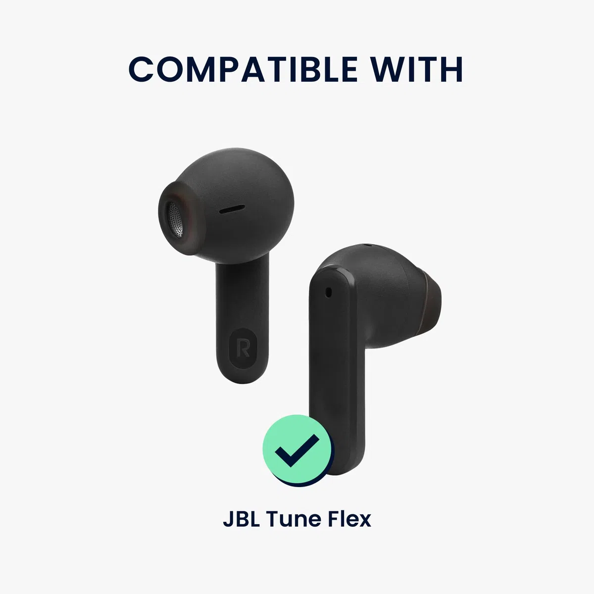 kwmobile 8 x silikonowe końcówki do słuchawek JBL Tune Flex, 4 rozmiary, wymienne końcówki douszne do słuchawek dousznych, białe