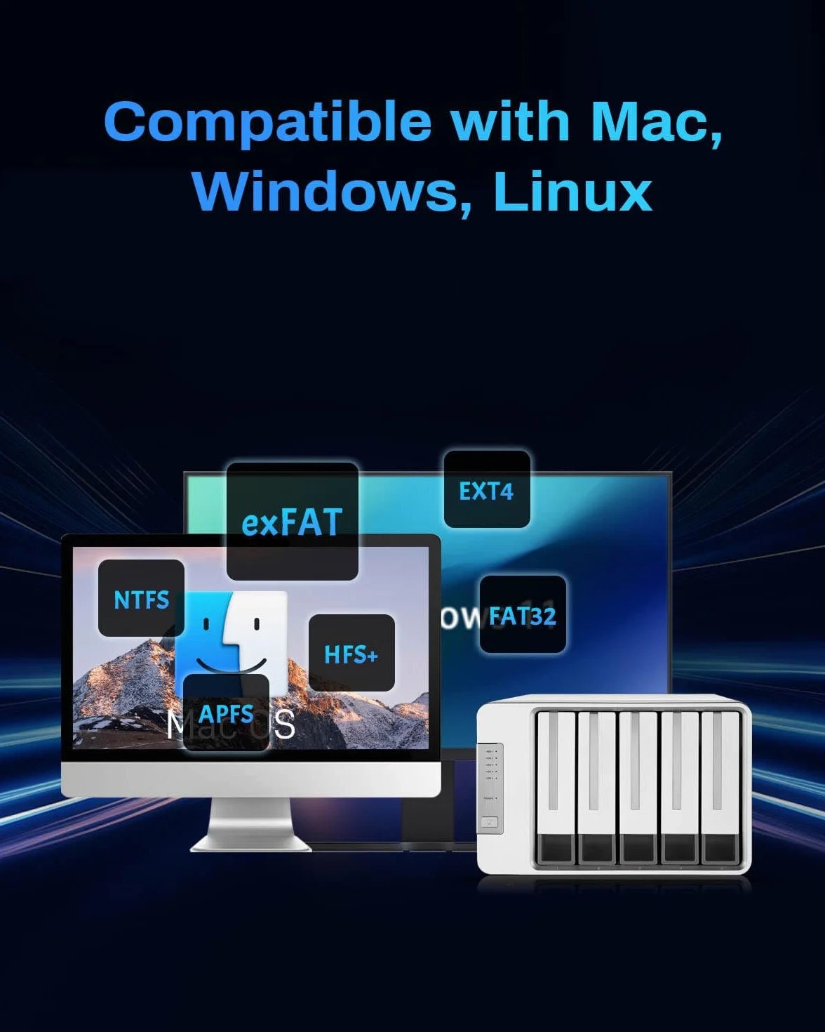 TERRAMASTER D5-310 5Bay Obudowa dysku twardego Hardware Raid obsługuje RAID 5, 0, 1, 10, Single, USB 3.1 typu C Direct Attached Storage Backup Software w zestawie (Diskless)