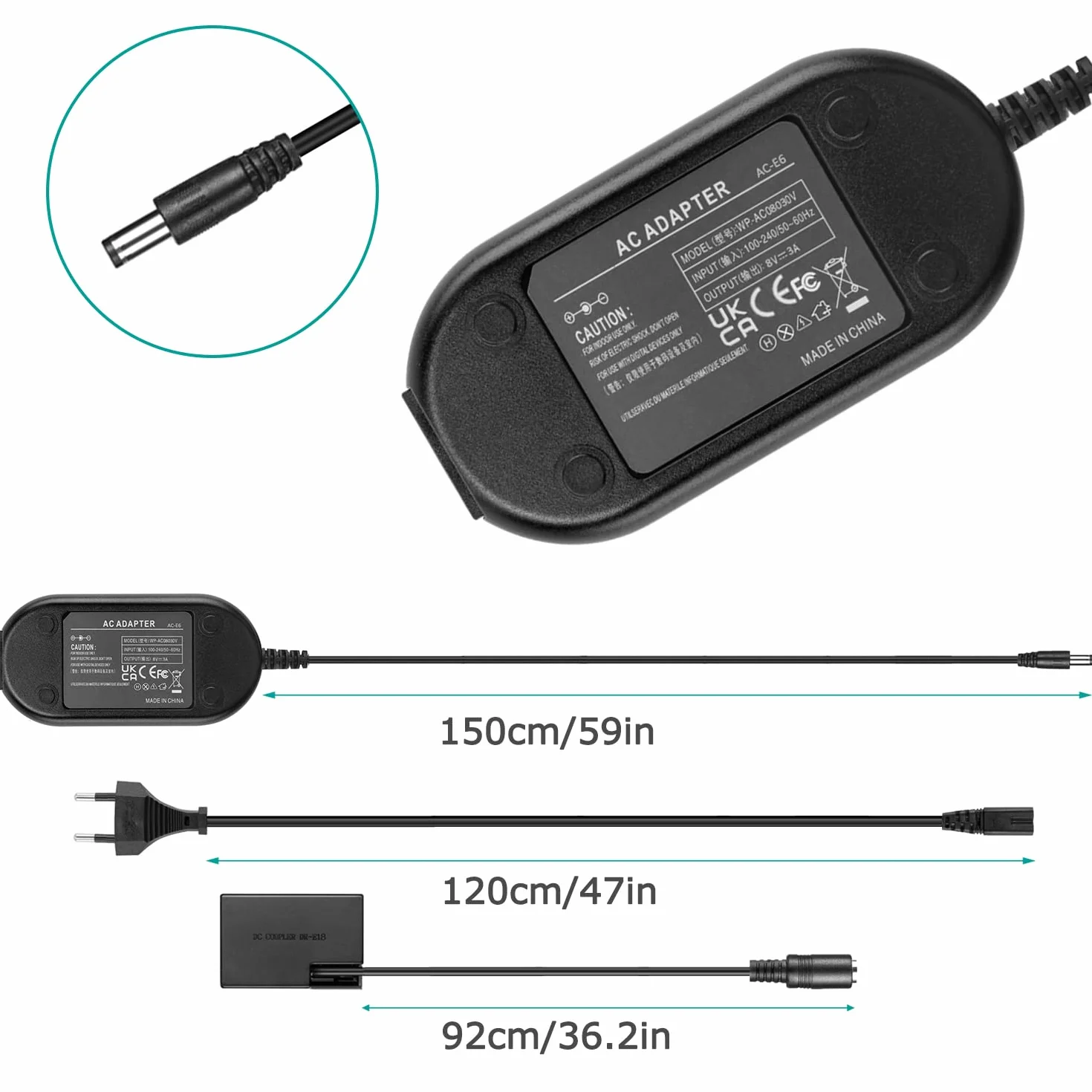 ACK-E18 zasilacz sieciowy DR-E18 łącznik DC LP-E17 atrapa zestaw baterii do Canon EOS R10 EOS Reble T8i T7i T6i T6s SL2 SL3 250D 750D 760D 800D 850D 8000D 9000D pocałunek X9i X8i X10i