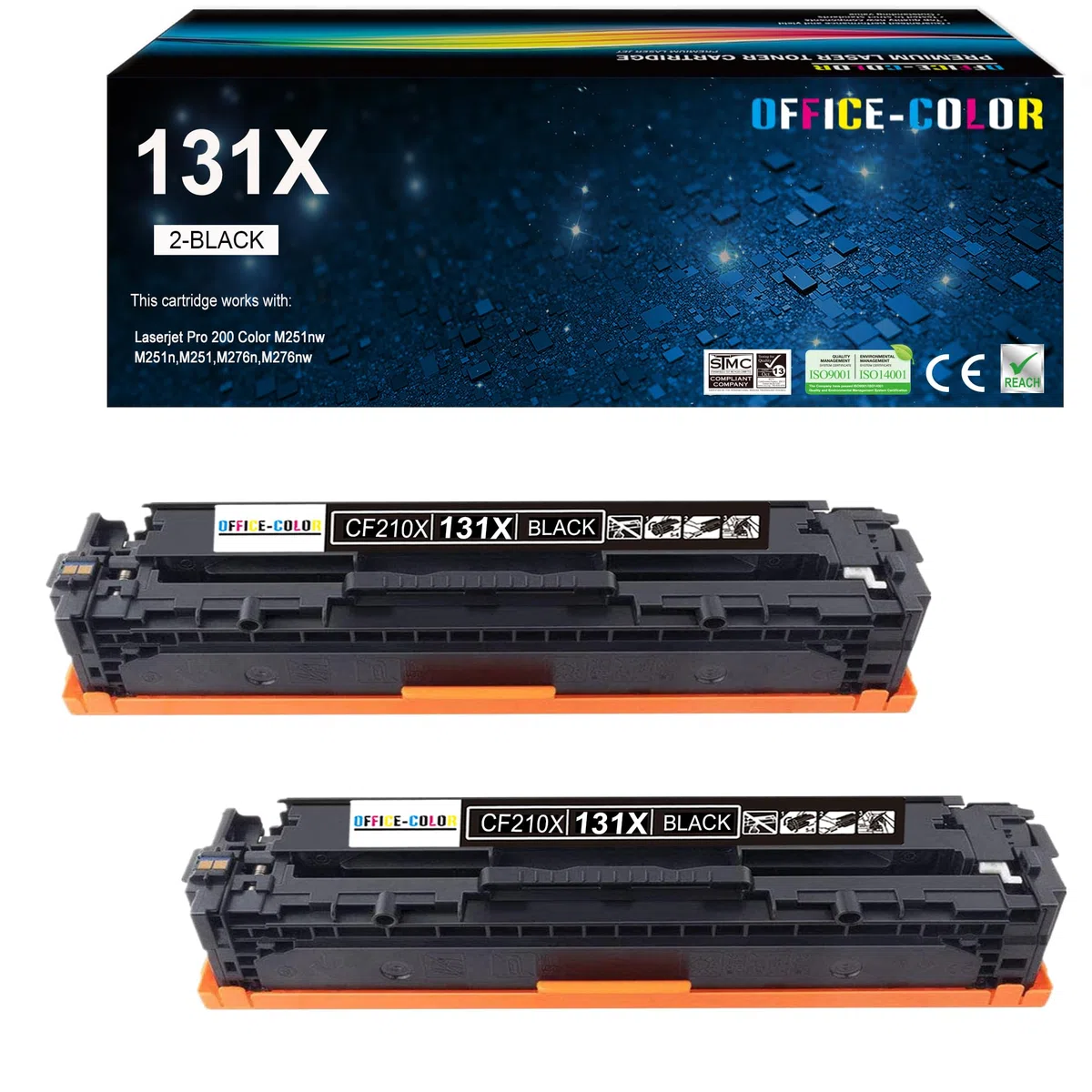 131X czarny wkład z tonerem o dużej pojemności CF210X zamiennik do drukarki HP Laserjet Pro 200 Color M251nw M276nw M251n M251 M276n tusz do drukarki (2 sztuki)