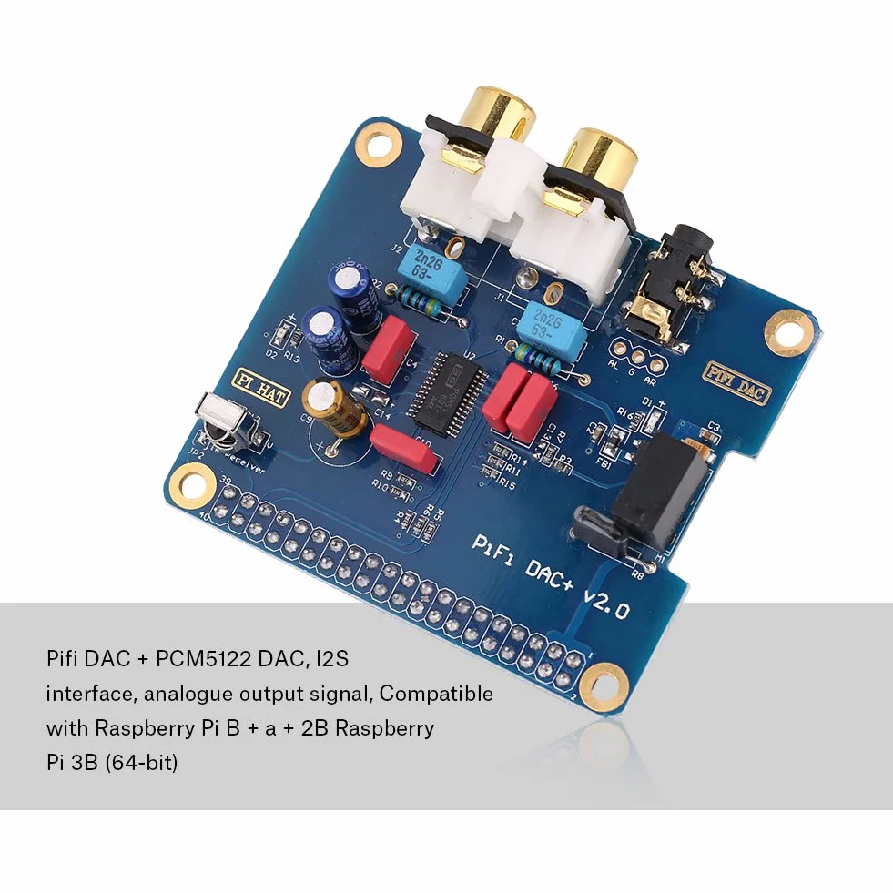 Vbestlife I2S Interfejs HiFi DIGI DAC Cyfrowy Moduł Karty Dźwiękowej do Raspberry Pi 3 Model B / 2B / B