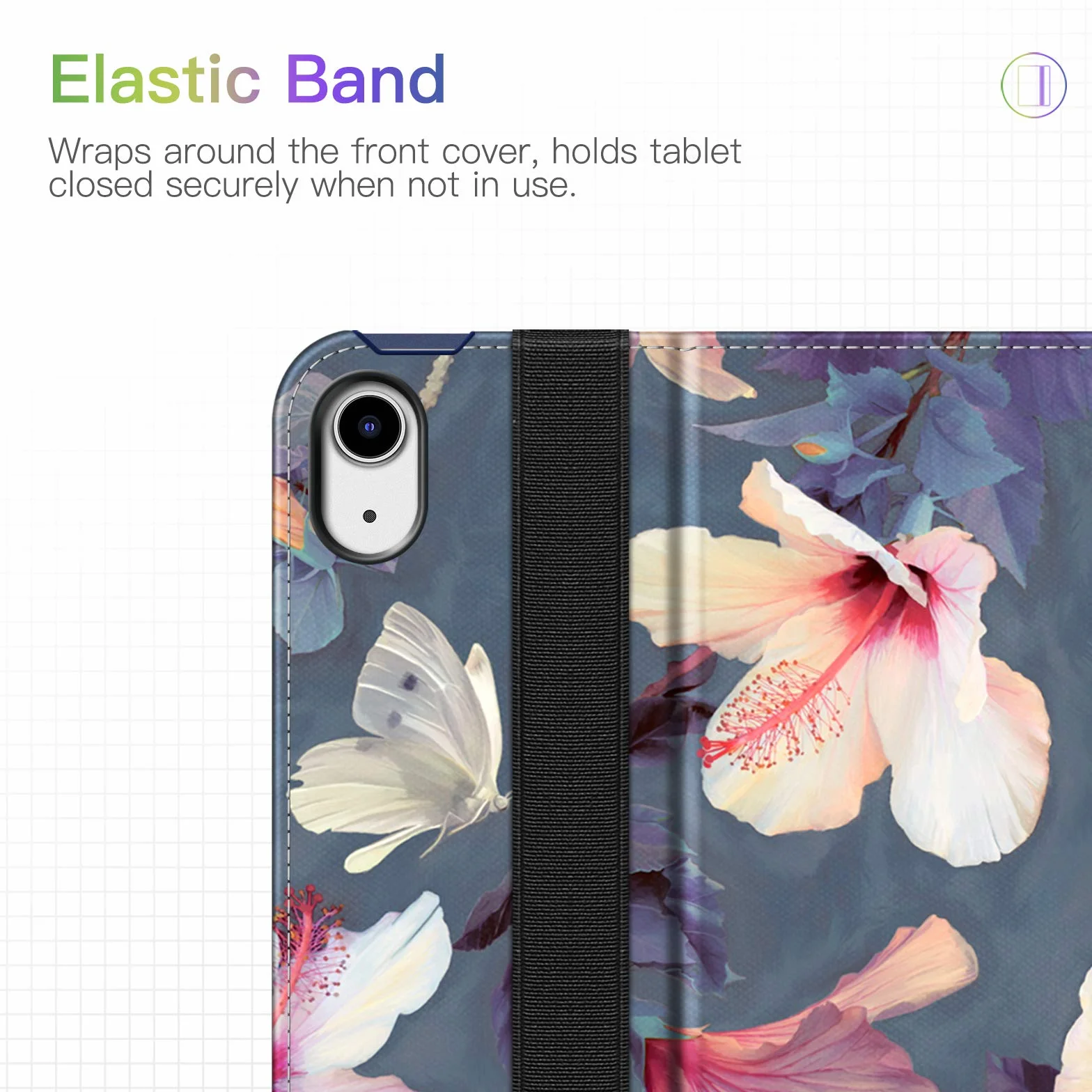 Fintie Etui ochronne iPad Air 11 cali M2 (2024) / 5. generacji (2022) / 4. generacji 10,9 cala Folio Stand Case Cover hibiskus