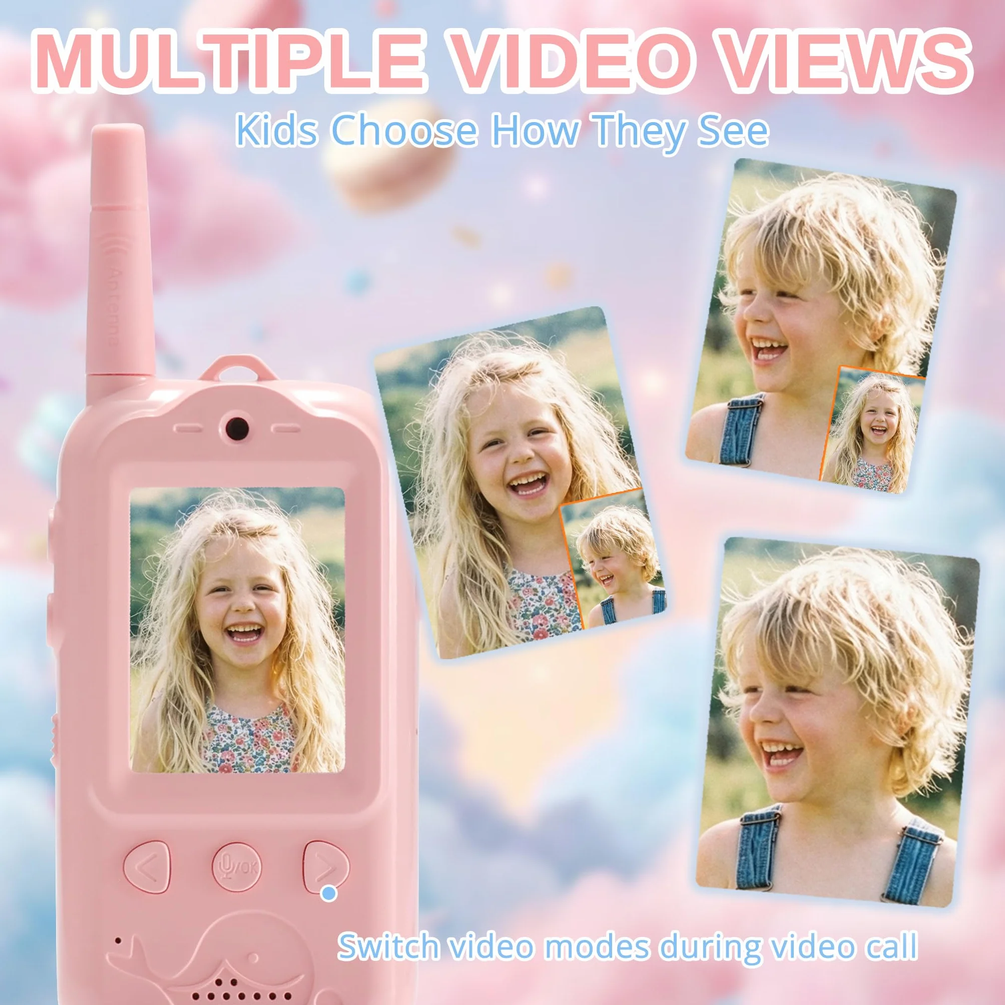Radioddity KiddoTalk V1 Walkie Talkie dla dzieci, akumulatorowy interkom radiowy, 2 sztuki