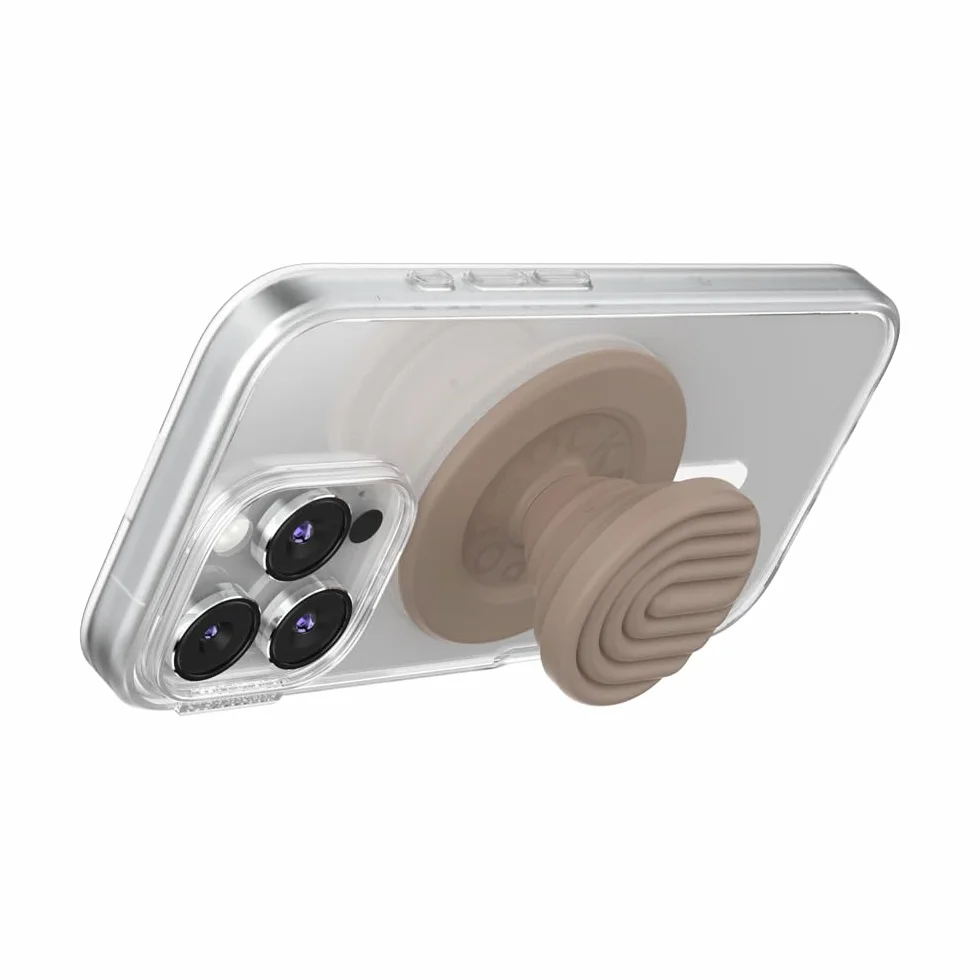 PopSockets Okrągły uchwyt do telefonu kompatybilny z MagSafe, w zestawie pierścień adaptera, uchwyt na telefon, kompatybilny z bezprzewodowym ładowaniem - Latte