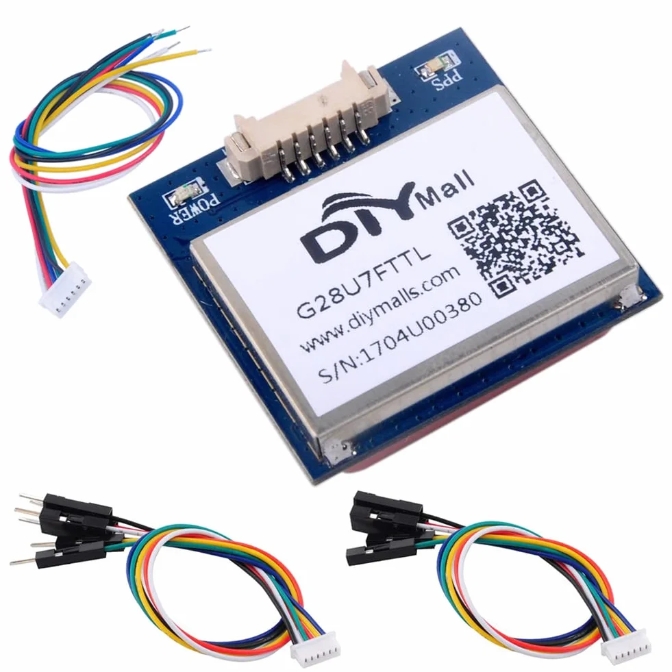 DIYmalls G28U7FTTL moduł odbiornika GPS 3.3V-5V z ceramiczną anteną NMEA-0183