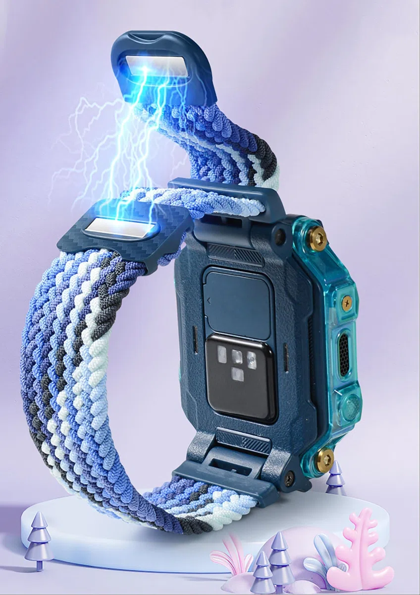GIOPUEY Pasek kompatybilny z imoo Watch Phone Z7/Z6, elastyczny nylonowy pleciony pasek, zamiennik paska [unisex]