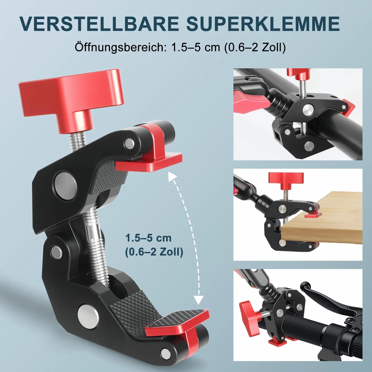 Magic Arm mit Super Clamp 23''/59 cm, elastyczny 360° uchwyt z zaciskiem 1/4" 3/8", głowica kulowa do kamery