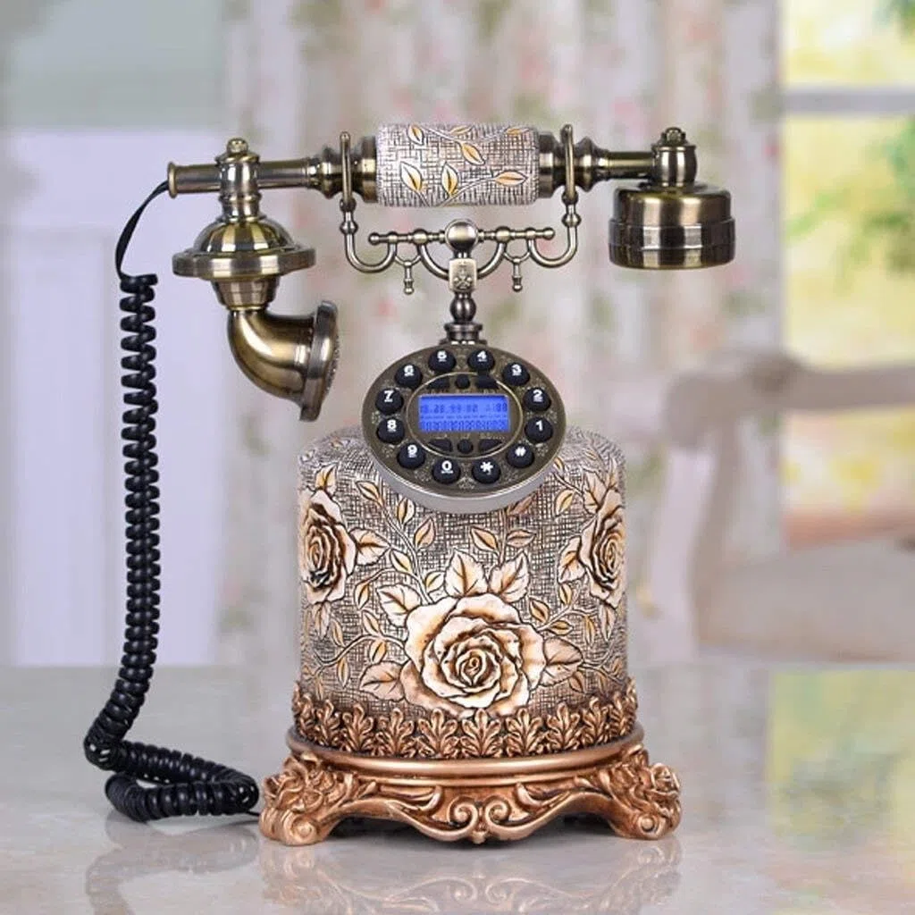 Kreatywny, Retro, Europejski, Antyczny Telefon Stacjonarny Z Siedziskiem – Klasyczny, Przewodowy Telefon Stacjonarny Do Domu, Biura I Wystroju Wnętrz – Stylowy, Zaby