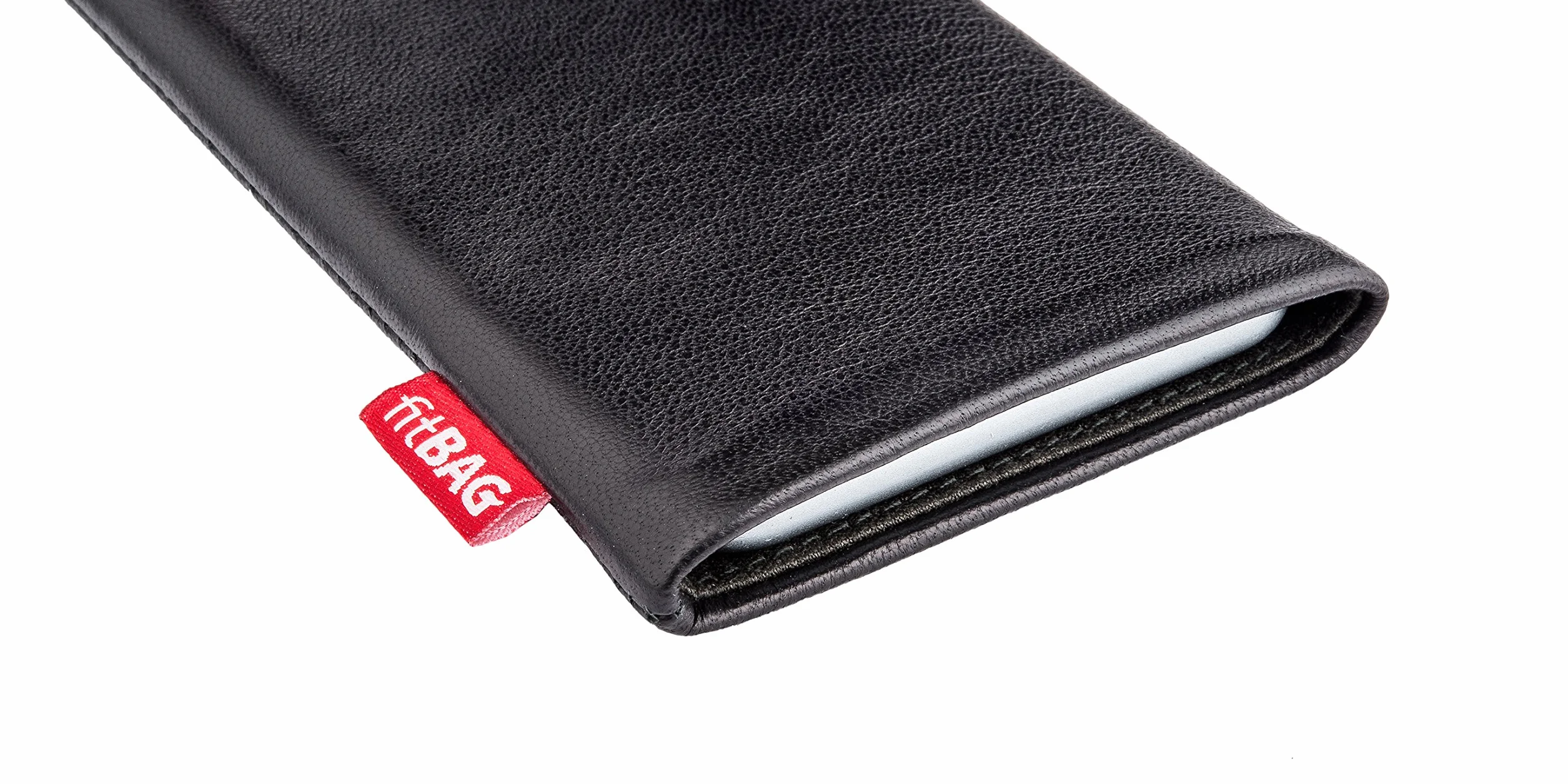 fitBAG Beat Black Custom Tailored Sleeve do Honor Magic V2 | Made in Germany | Etui z delikatnej skóry nappa z wyściółką z mikrofibry do czyszczenia wyświetlacza