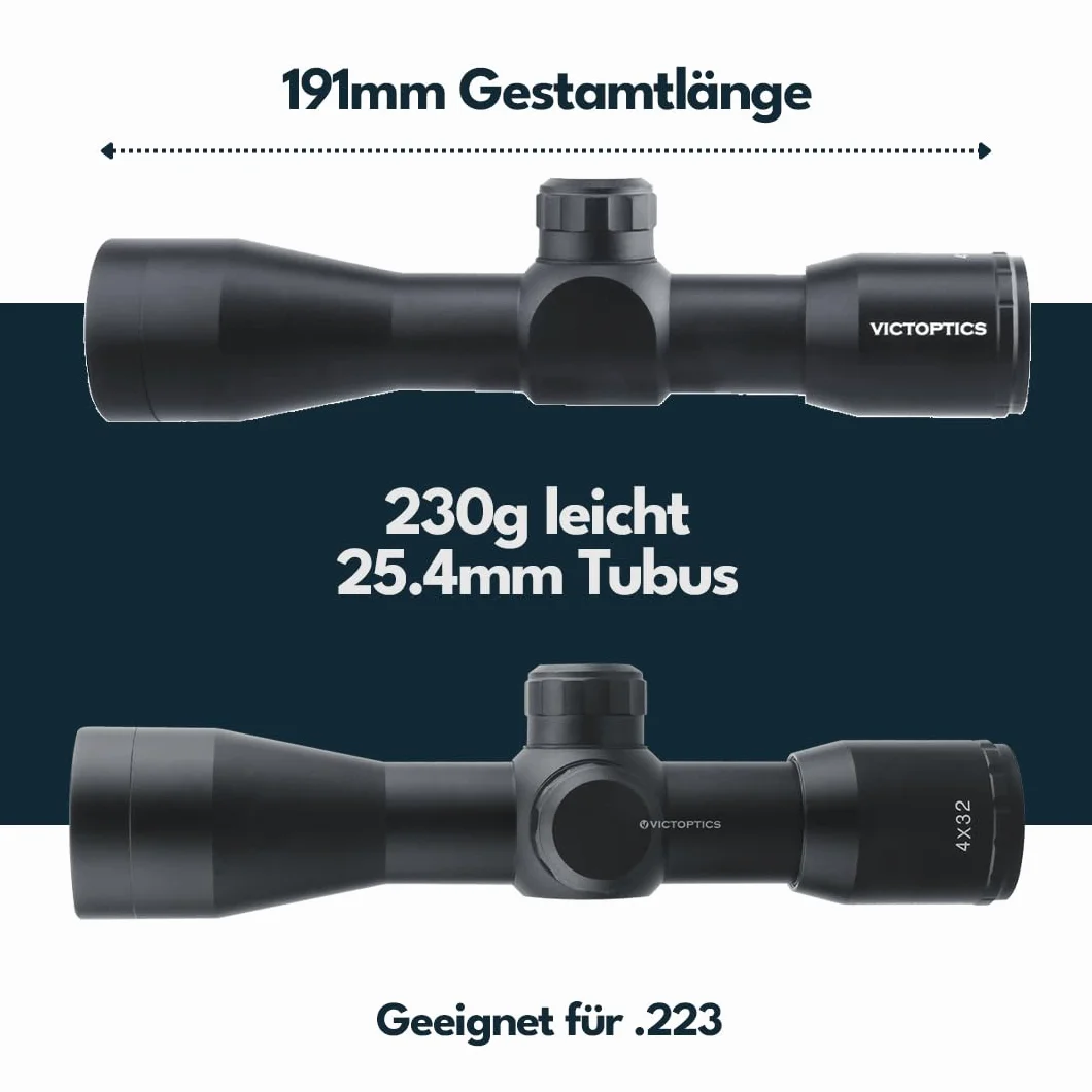 Vector Optics Victoptics OPSL25 B1 4x32C Kompaktowy celownik optyczny dla Airsoft i strzelców sportowych