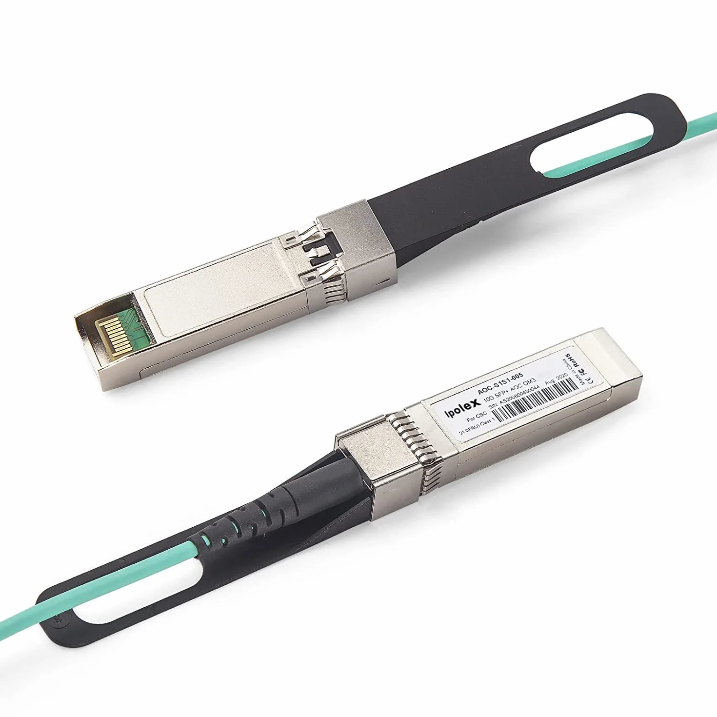 ipolex 10G SFP+ AOC Kabel optyczny 10GBASE, bezpośredni kabel światłowodowy OM3 MMF ze złączami SFP+, do Cisco SFP-10G-AOC20M, Ubiquiti UniFi, Mikrotik, D-Link itp. 15 m (49-ft).