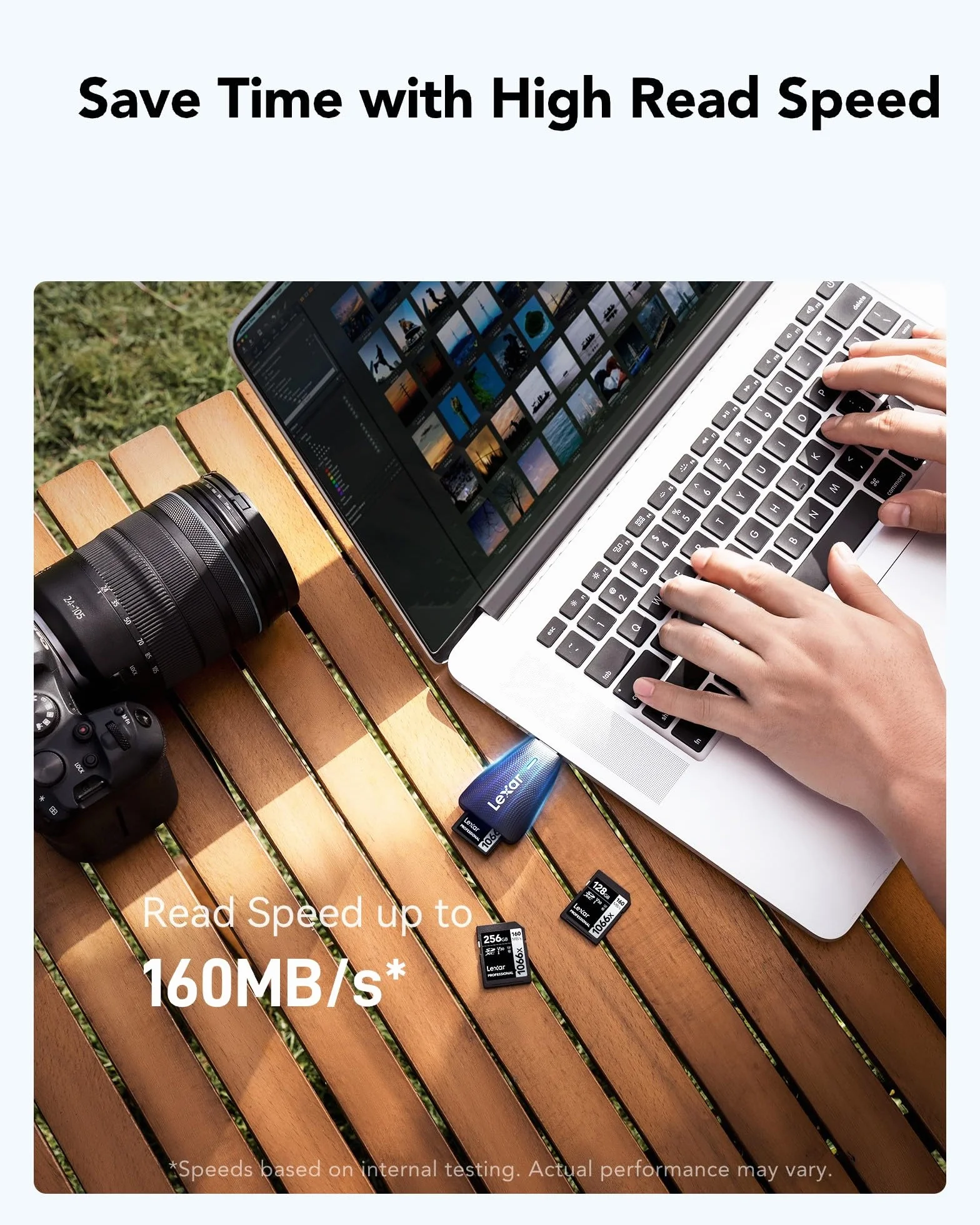 Lexar Profesjonalna karta SD 1066x 128 GB, karta SDXC UHS-I do 160 MB/s, karta pamięci SD V30/U3/C10 do aparatów DSLR i kamer HD