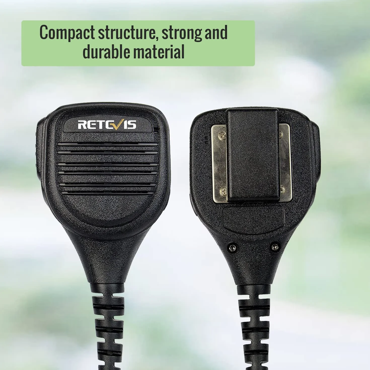 Retevis Dwukierunkowy Mikrofon Naramienny 2-Pinowy Kompatybilny z RT24 RT27 RT22 RT28 RT617 RT618 RT619 TYT Kenwood Walkie Talkie