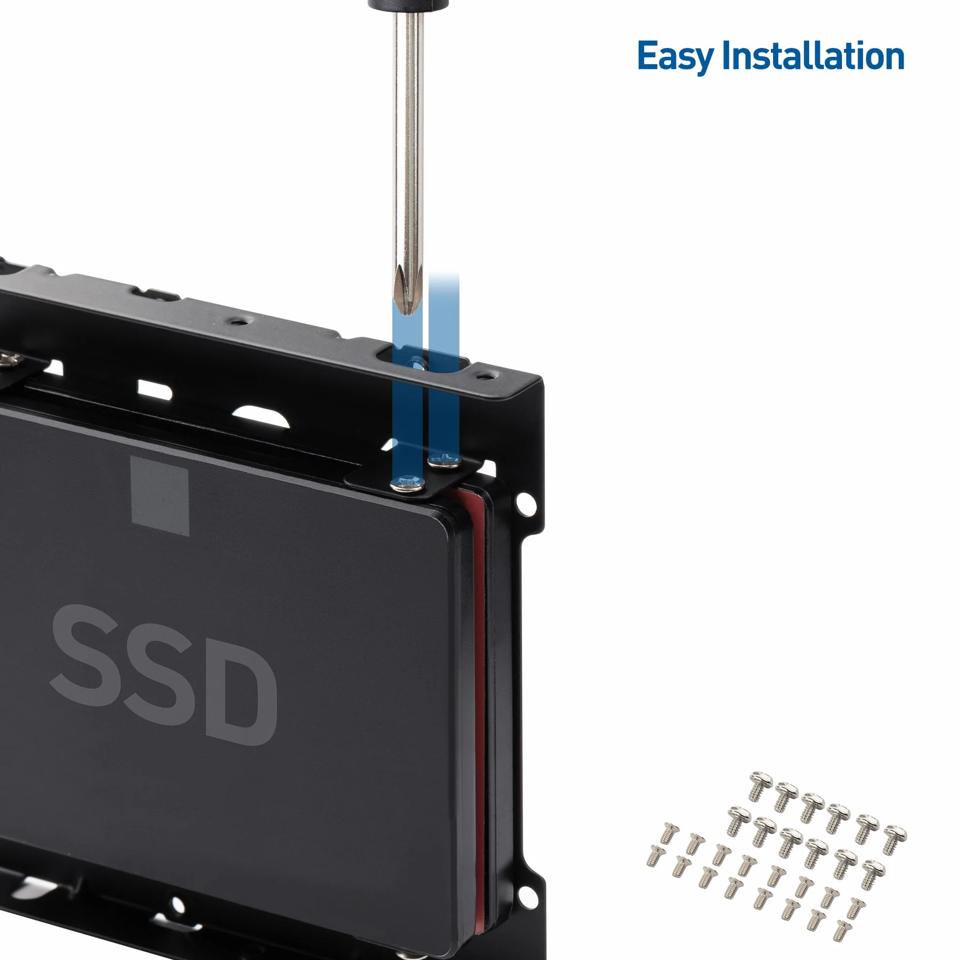 Cable Matters Zestaw 2 ramek montażowych SSD 2.5 na 3.5 dual (adapter SSD 2,5 na 3,5) All-in-One Kit w kolorze czarnym – zestaw zawiera uchwyt, śruby, kabel i śrubokręt