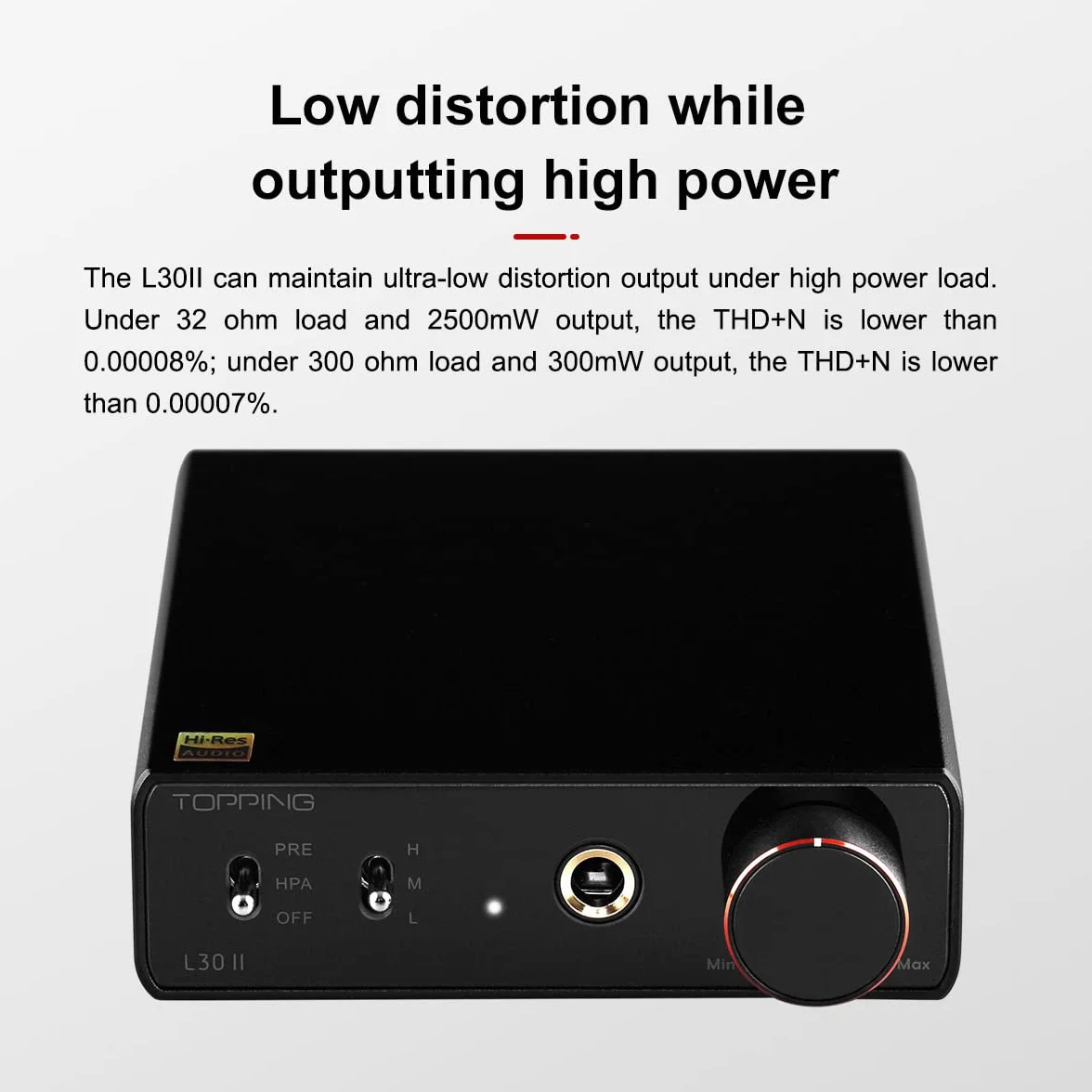 TOPPING L30II wzmacniacz RCA Hi-Res przedwzmacniacz słuchawkowy HiFi (srebrny)