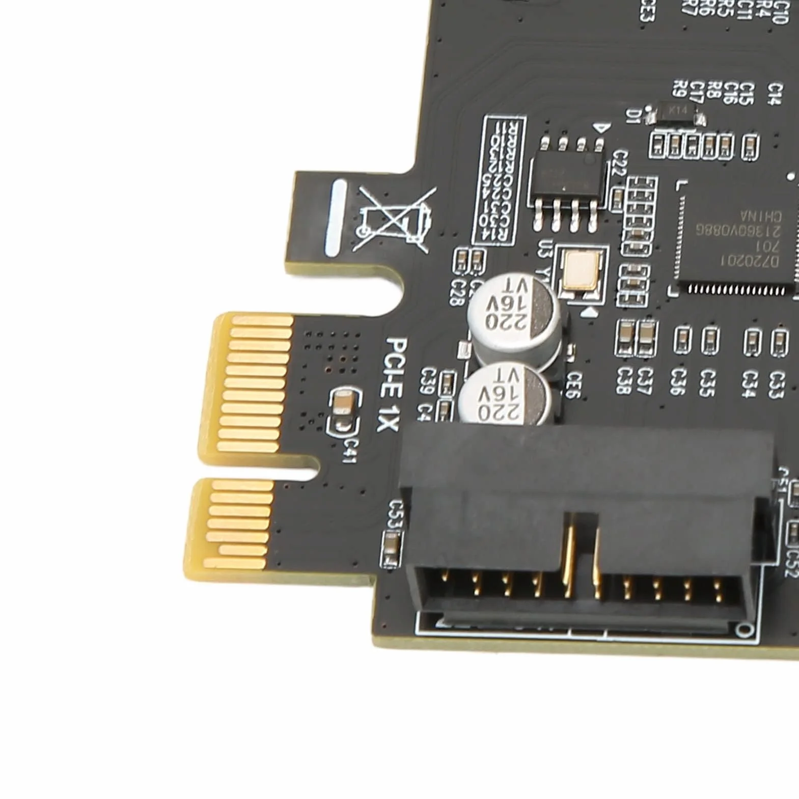 Adapter PCIe na USB 3.2 Gen 2, 2 porty USB 3.2 Gen 1, karta rozszerzeń PCI Express 19PIN do komputera stacjonarnego, obsługa