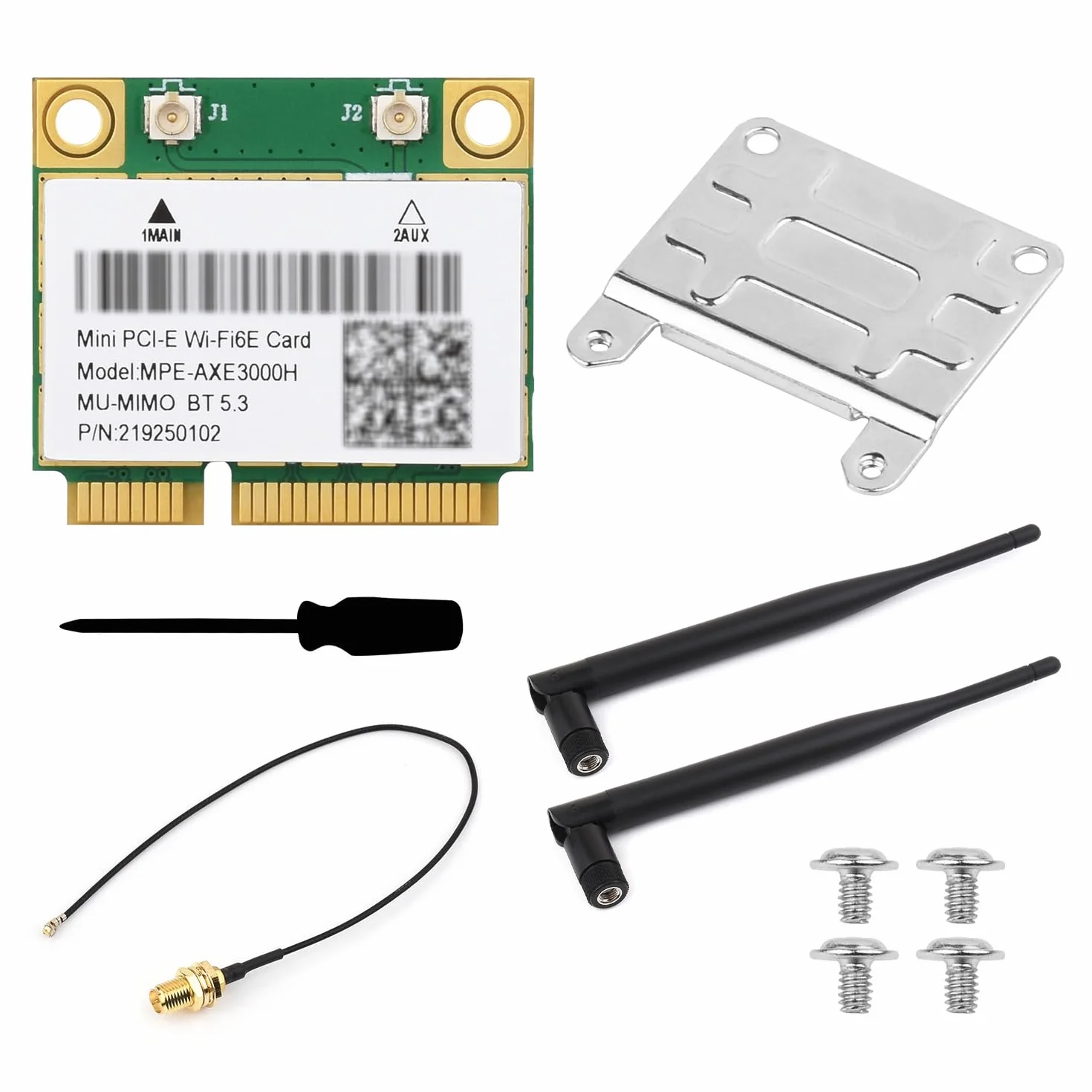 Waveshare Wireless MINIPCIE AX210 NIC, Compatible with Linux, Windows 10/11, Gigabit Tri-Band Wi-Fi 6E, 802.11AX Standard, BT 5.3