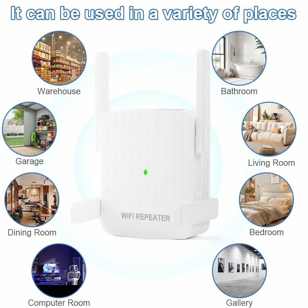Flintronic 2025 Najnowszy wzmacniacz WiFi WLAN, potężny repeater WiFi, wzmacniacz internetowy z portem Ethernet, szybka konfiguracja, wtyczka UE