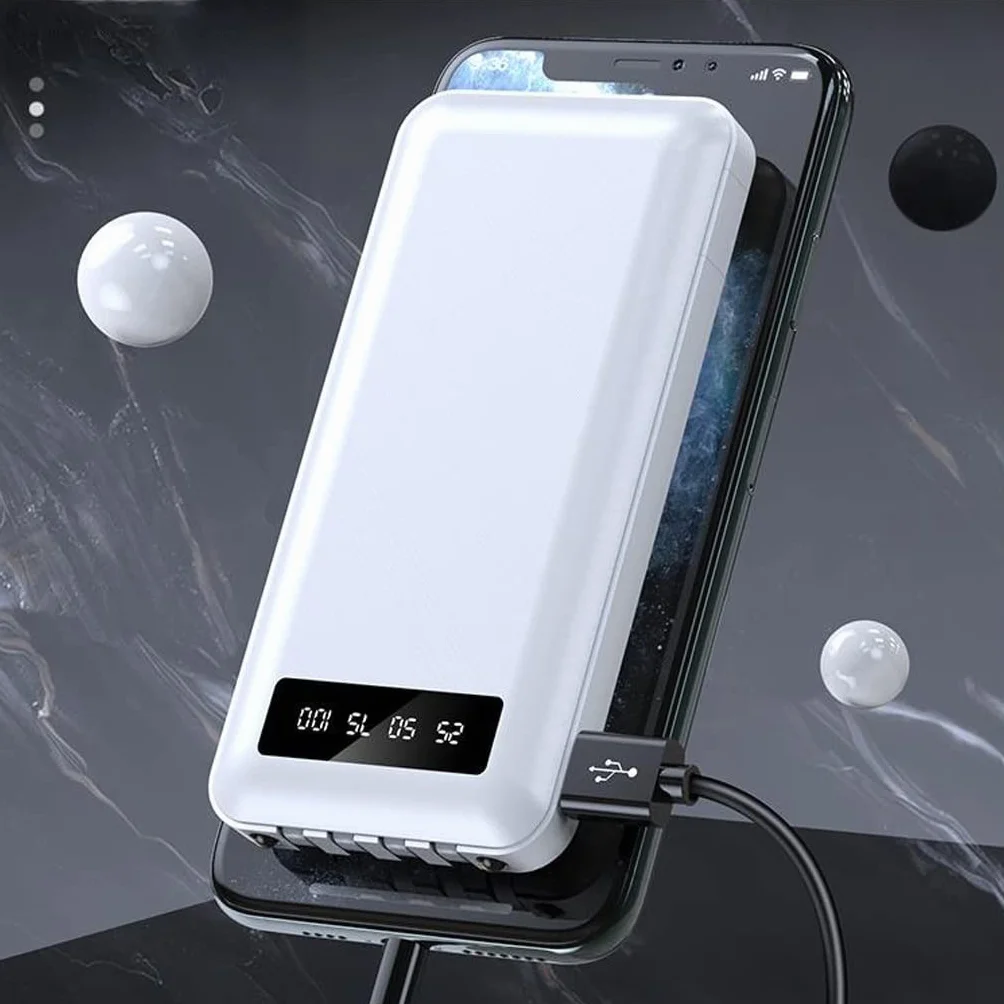JJJ Mini Fast Charge jest wyposażony w Line Sharing Power Bank 20 000 mAh światło i przenośny powerbank o dużej pojemności (kolor: czarny, rozmiar: 10 000 mAh)