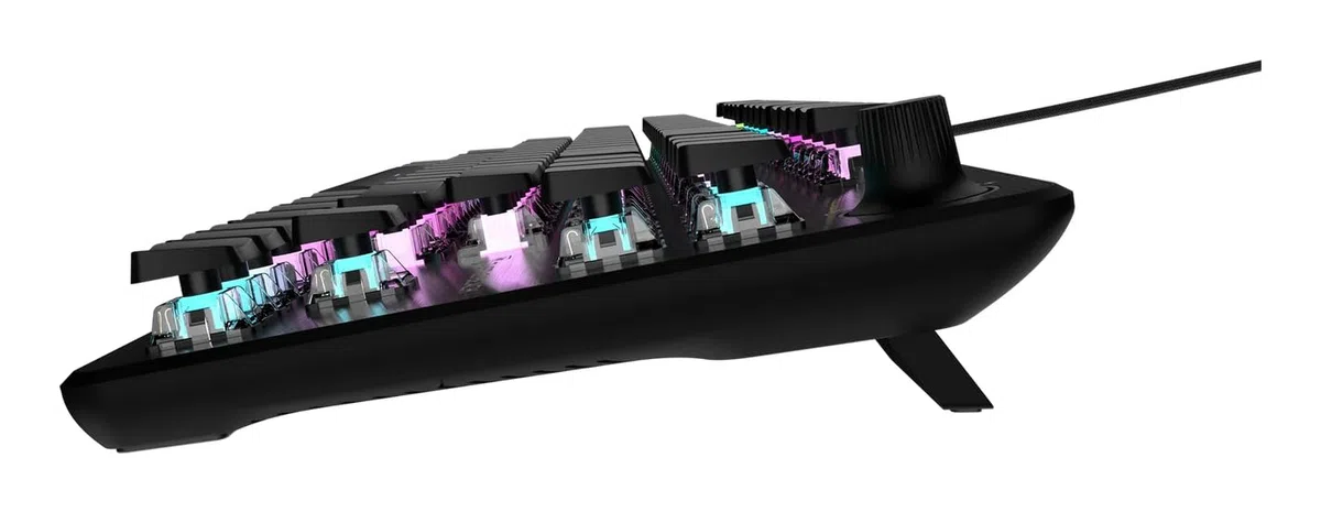 Turtle Beach Vulcan II TKL RGB Tenkeyless mechaniczna klawiatura gamingowa do PC – przełączniki liniowe z możliwością wymiany podczas pracy, podświetlenie RGB na przycisk, regulacja głośności